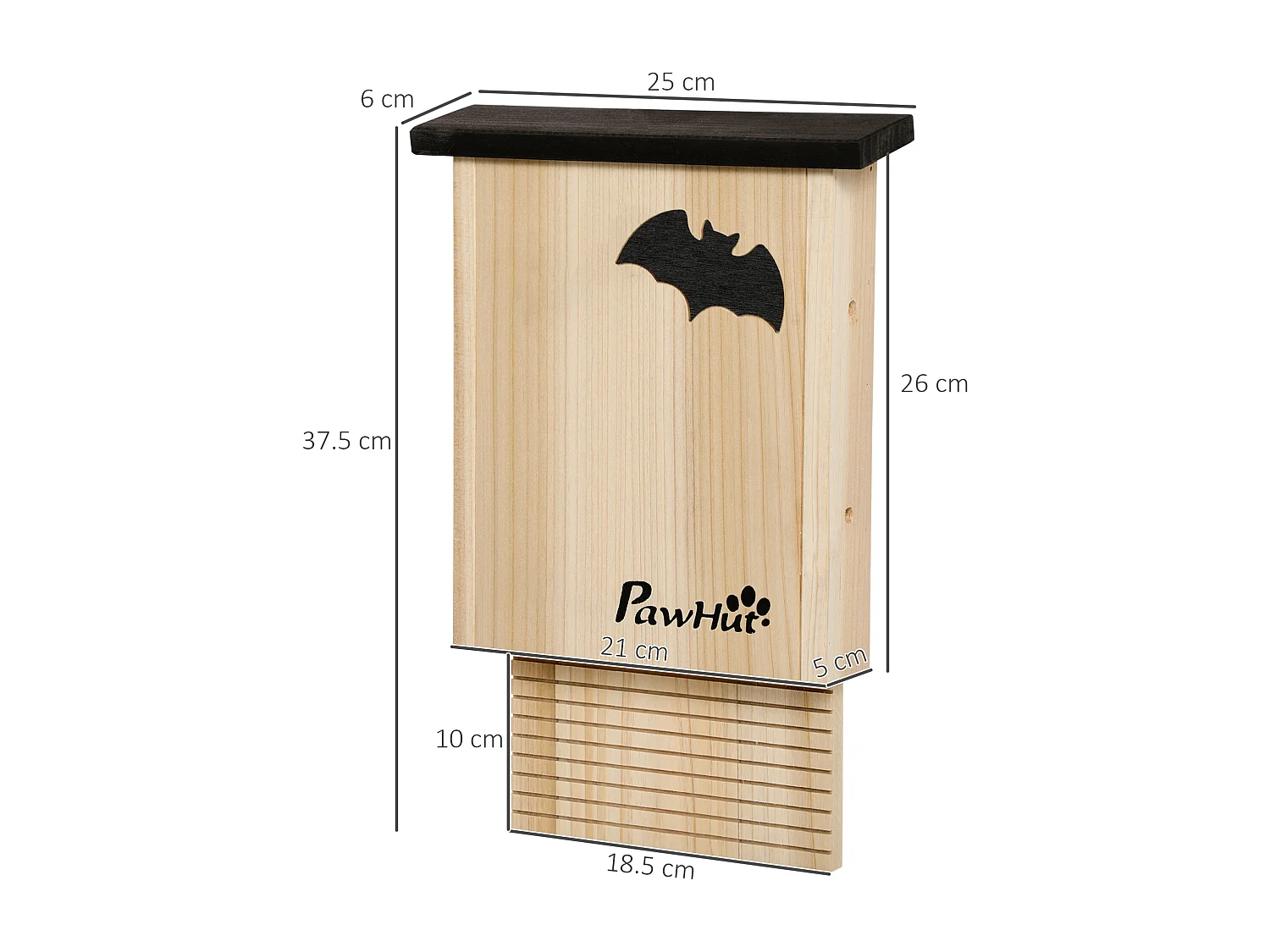 Set 3 casette per pipistrelli in legno di abete colore legno naturale