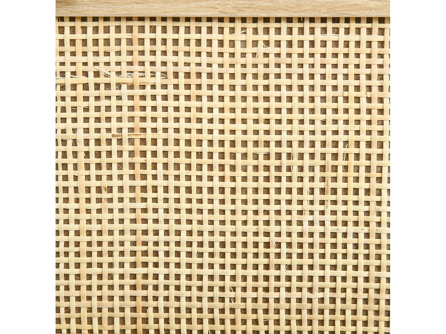 Cassettiera 4 cassetti in truciolato e rattan per soggiorno e camera da letto