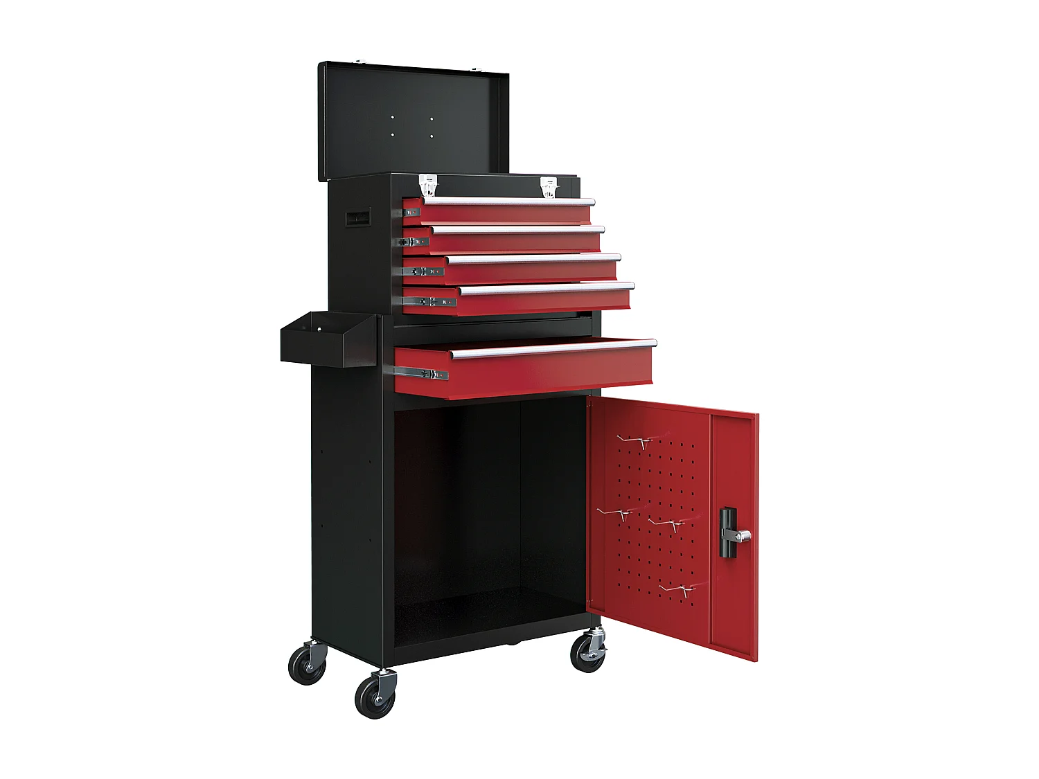 Carrello portautensili con cassetta rimovibile e armadietto con chiavi