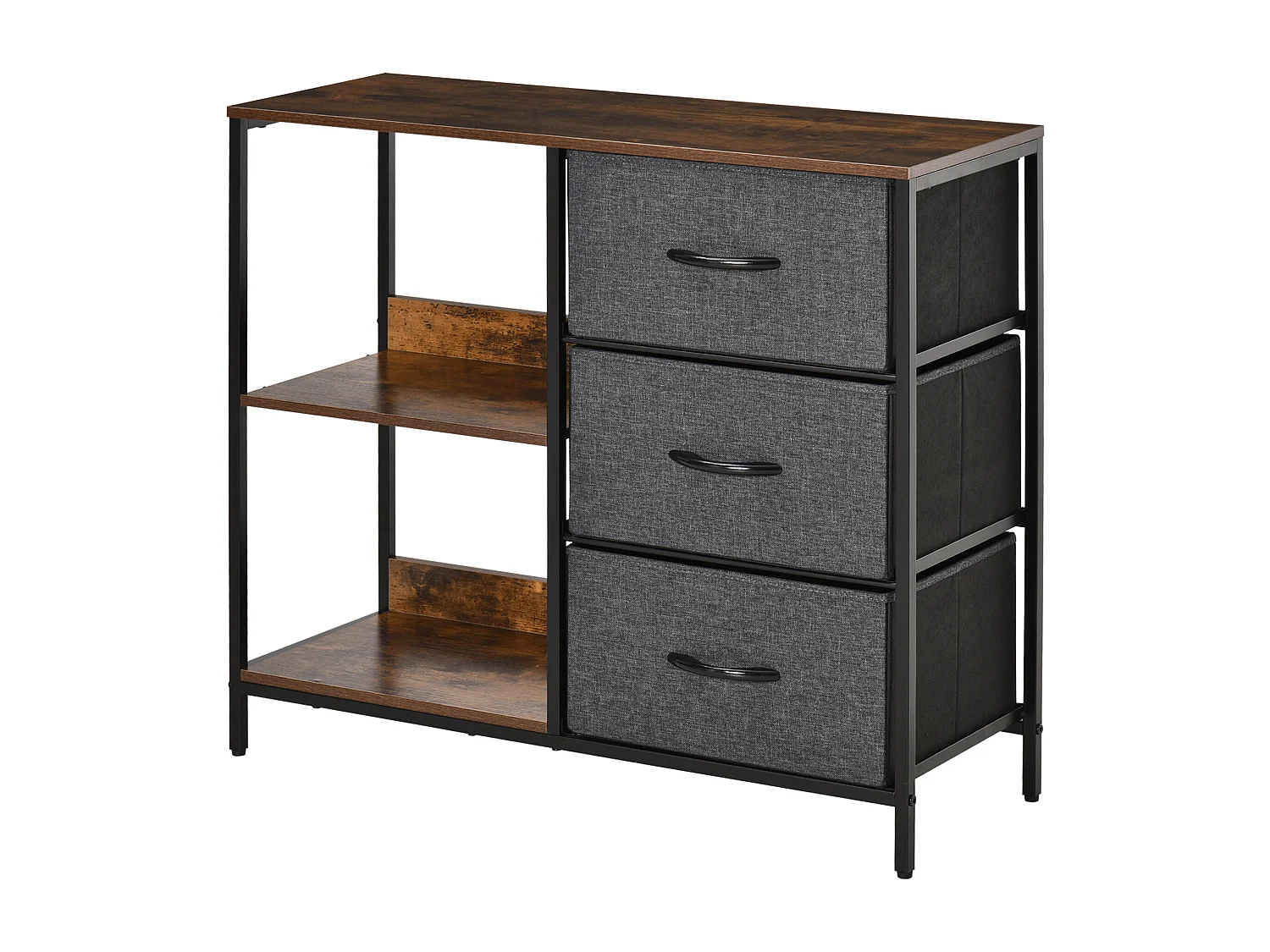 Mobile cassettiera multiuso 3 cassetti in tessuto 80x29x71cm