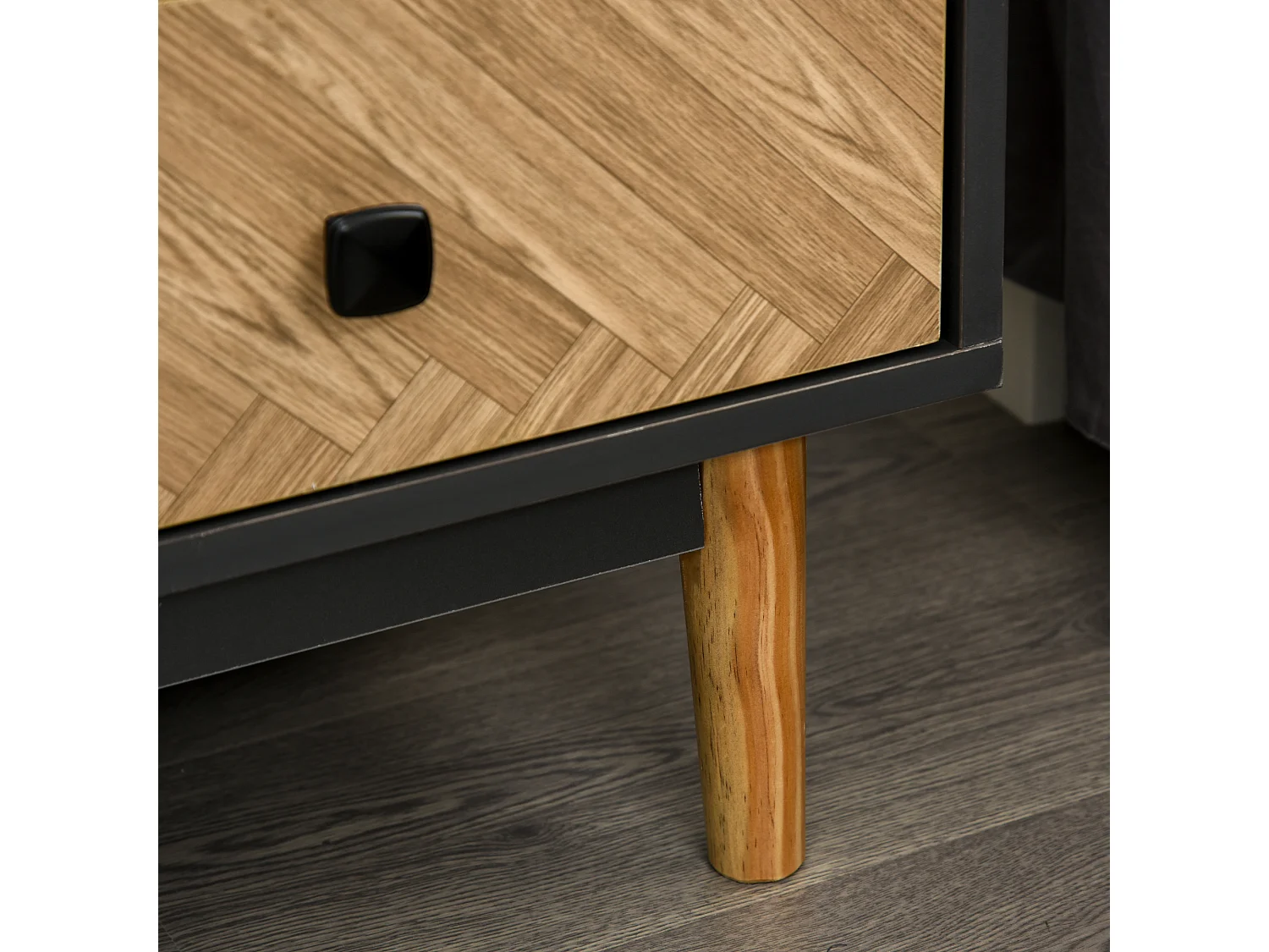 Cassettiera stile vintage industriale con cassetti in legno grigio