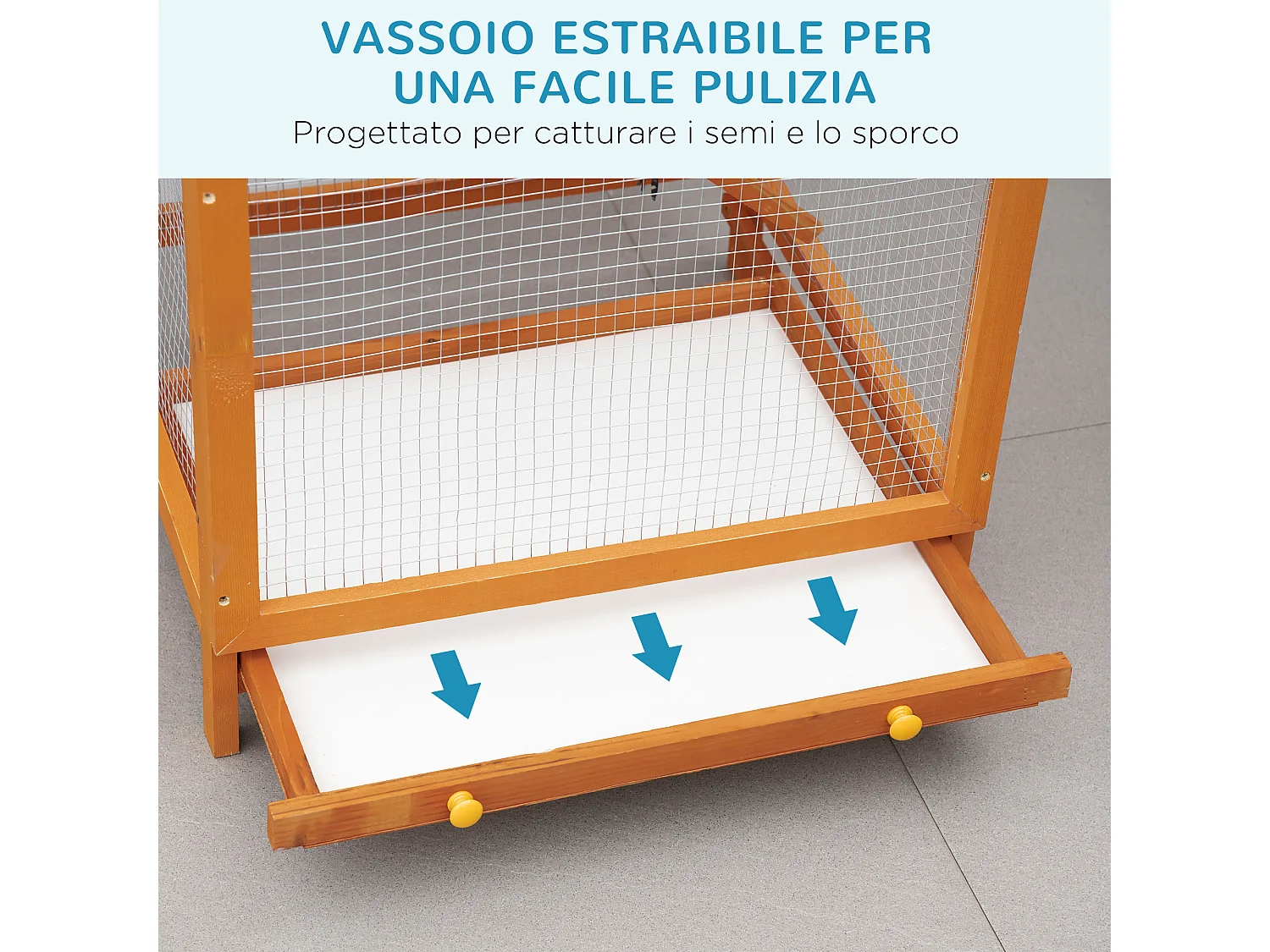 Gabbia per uccelli da esterno alta 165cm con 2 porte e vassoio