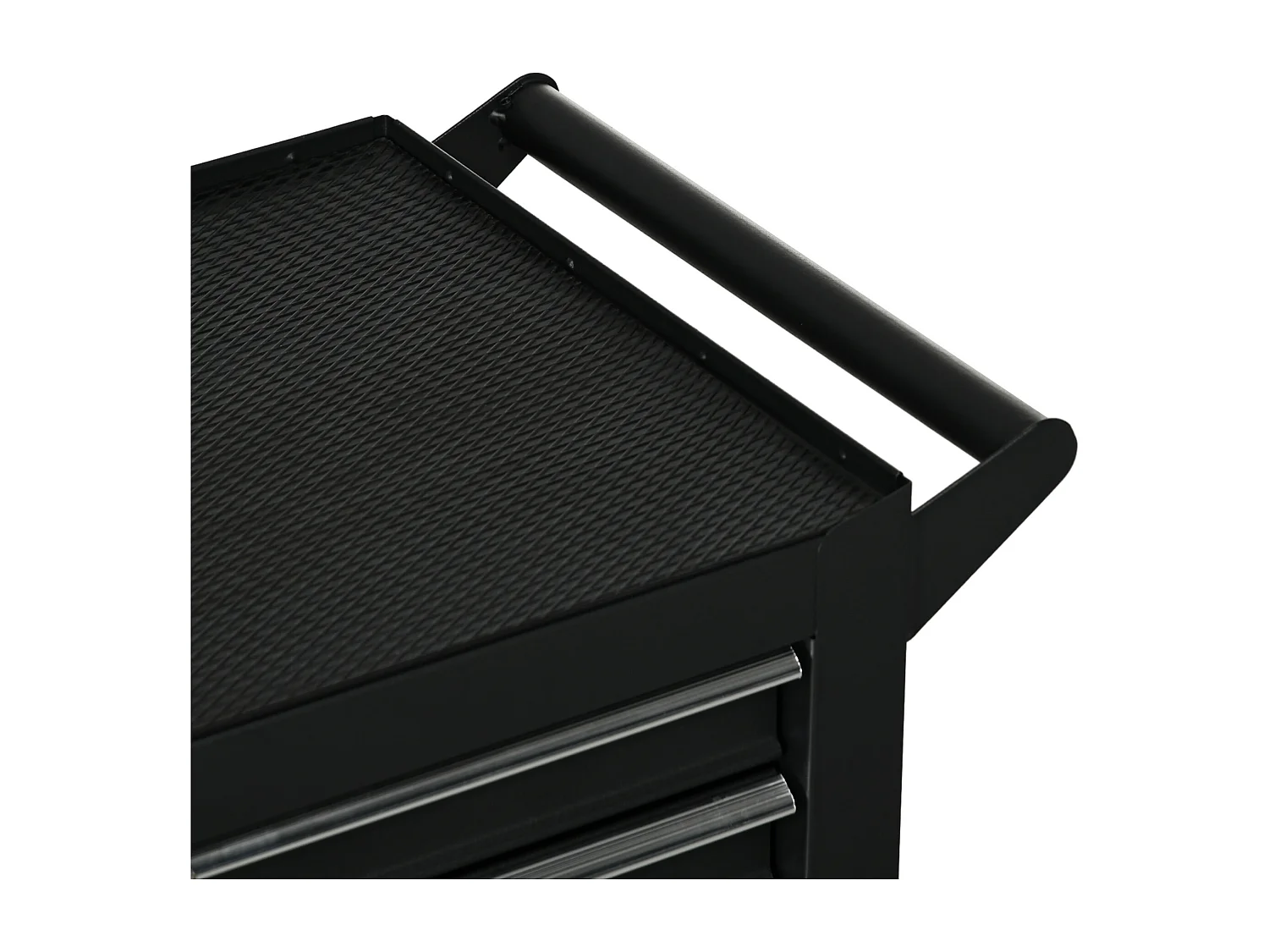 Carrello officina a 7 cassetti con serratura e chiavi in acciaio nero