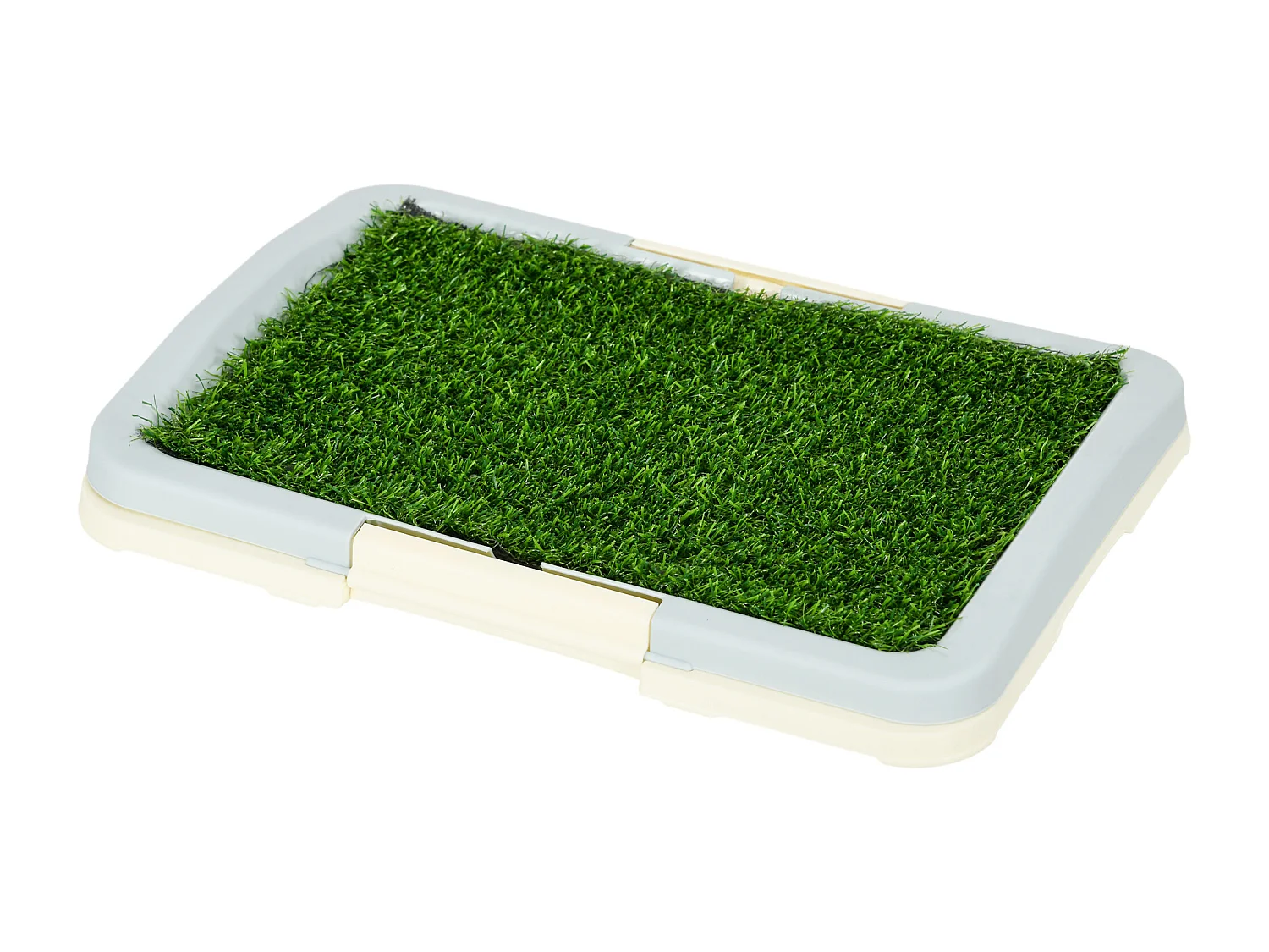 Lettiera per cani 3 strati con prato, griglia e vassoio 46.5x34x5.5 cm