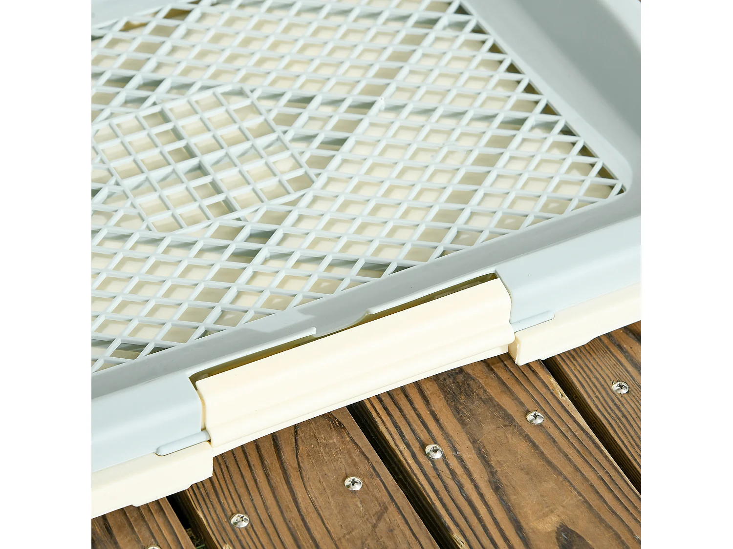 Lettiera per cani 3 strati con prato, griglia e vassoio 46.5x34x5.5 cm