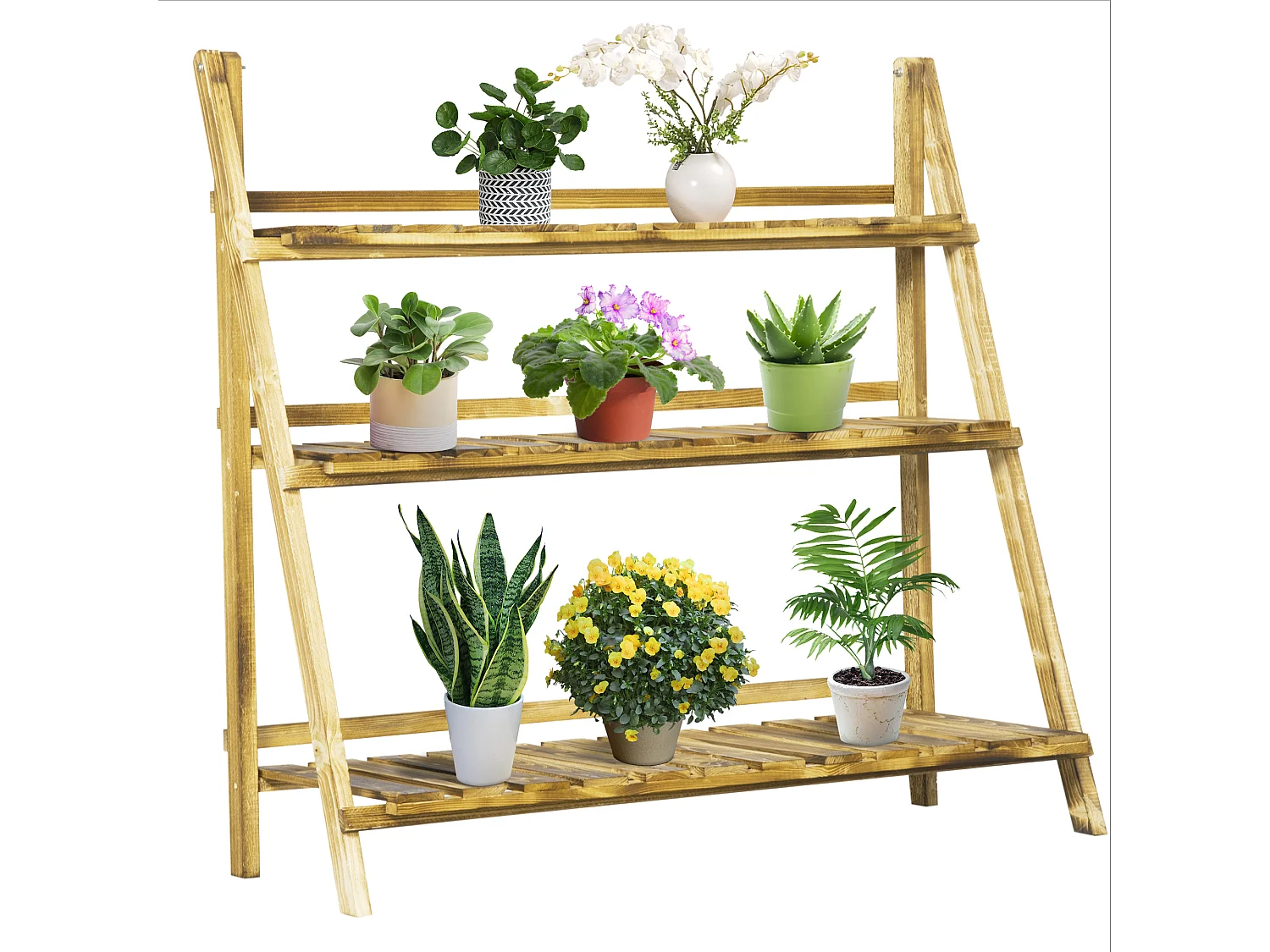 Portapiante Pieghevole Portavasi in Legno di Abete