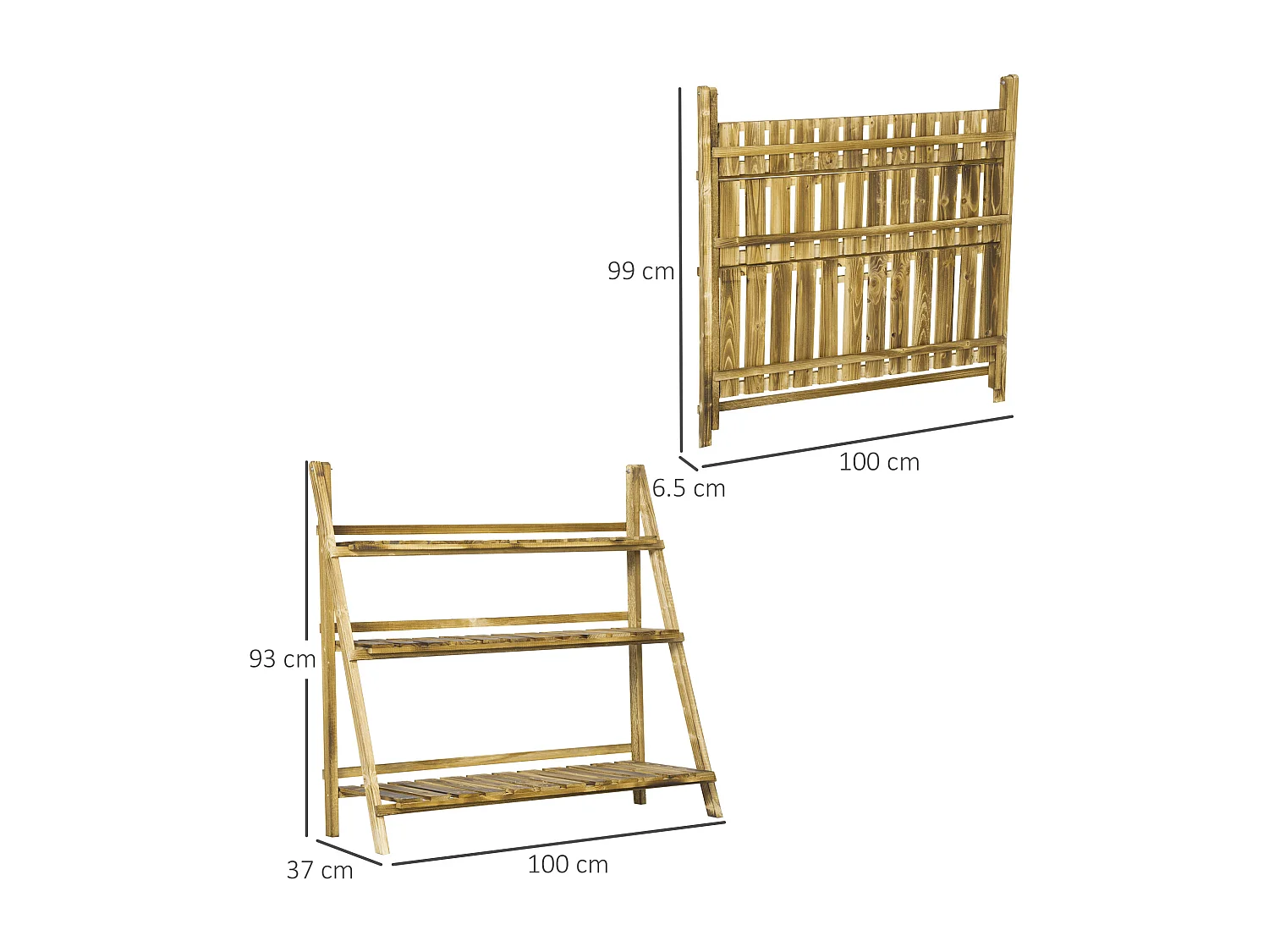 Portapiante Pieghevole Portavasi in Legno di Abete