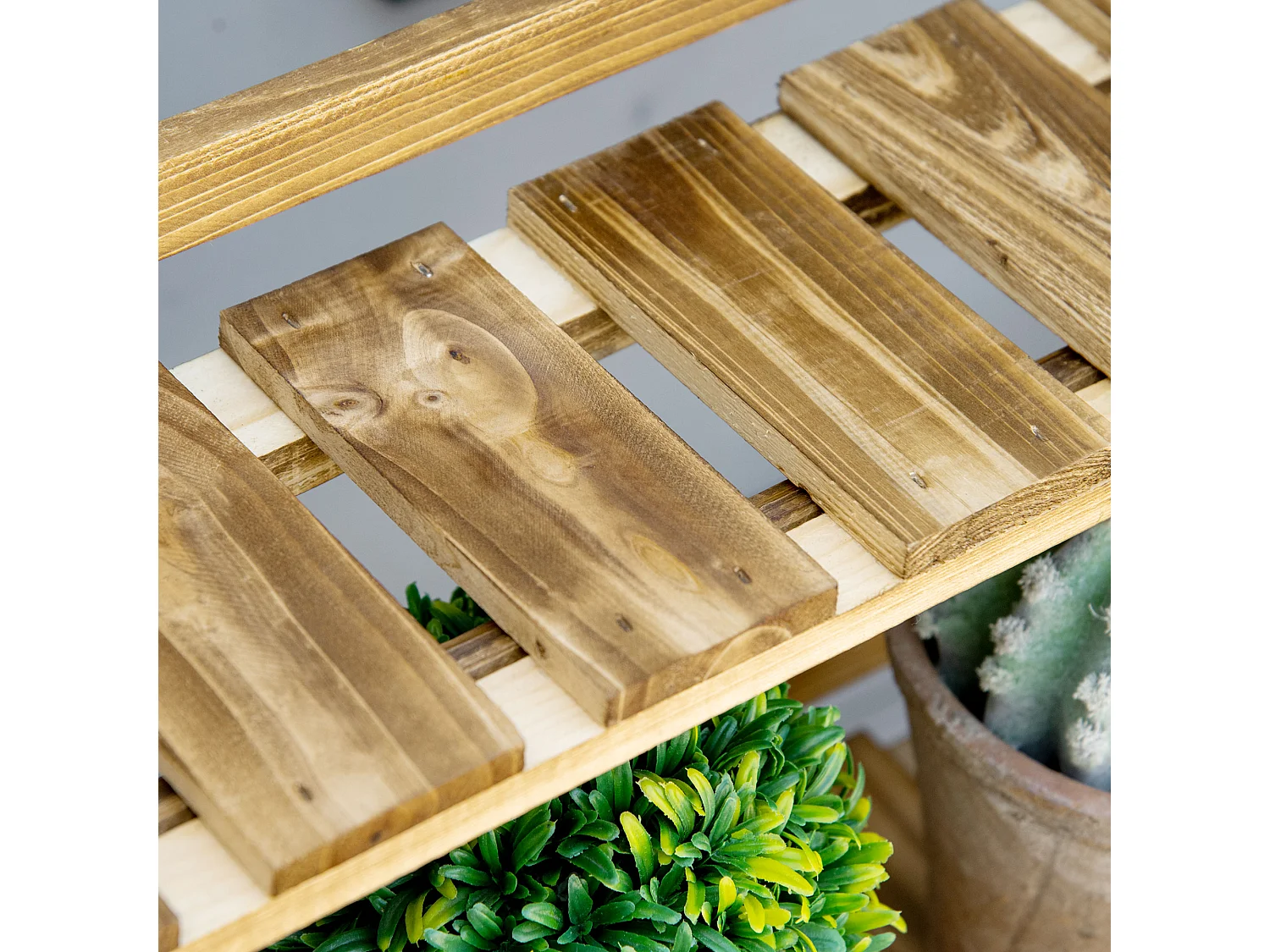 Portapiante Pieghevole Portavasi in Legno di Abete