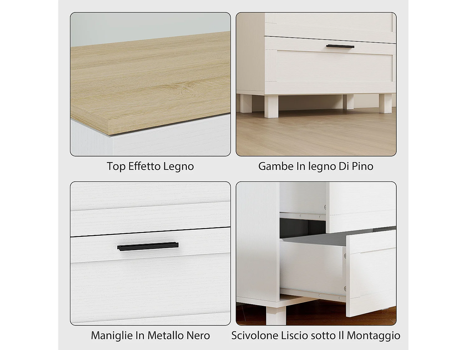 Cassettiera camera da letto 3 cassetti como camera da letto