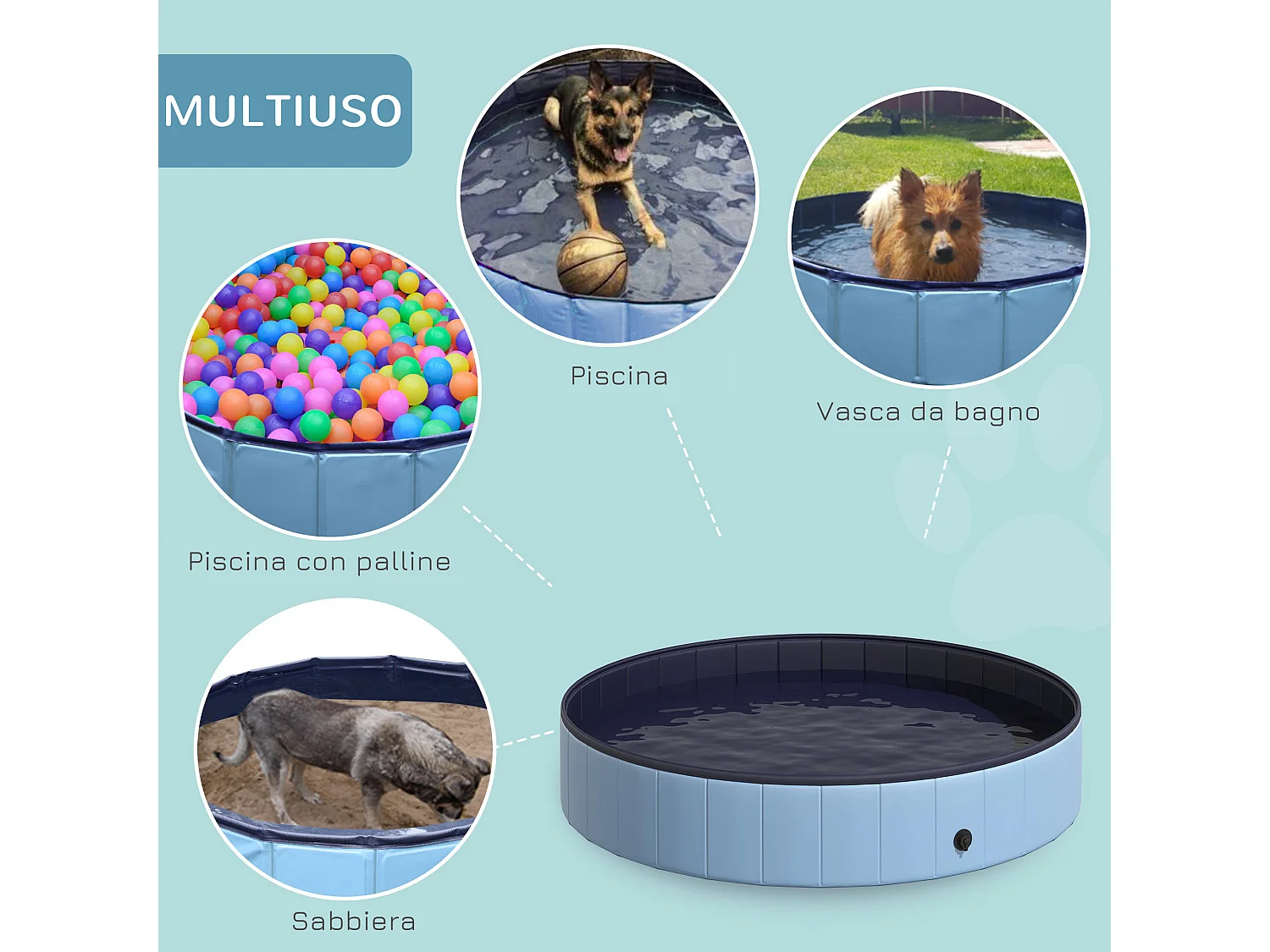 Piscina Vasca da Bagno Portatile Pieghevole