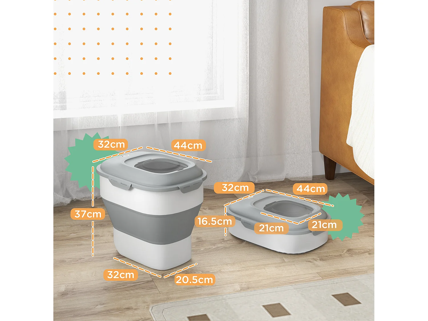 Porta crocchette cani capacità 5-25l con chiusura ermetica grigio