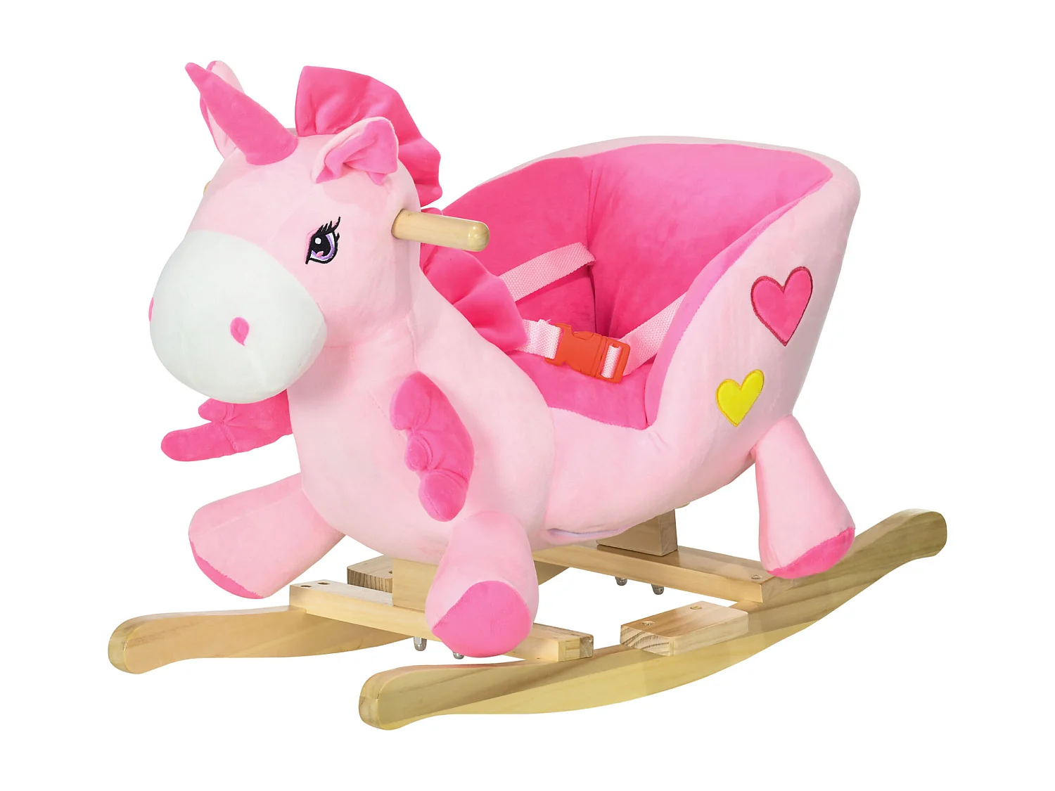 Unicorno a dondolo per bambini da 18-36 mesi con musiche e cintura