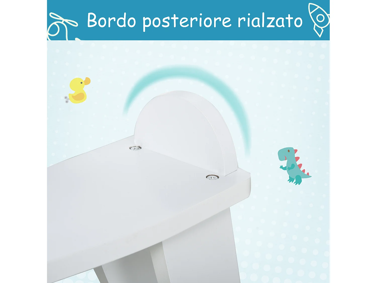 Cavallo a dondolo classico in legno bambini da 1-3 anni bianco