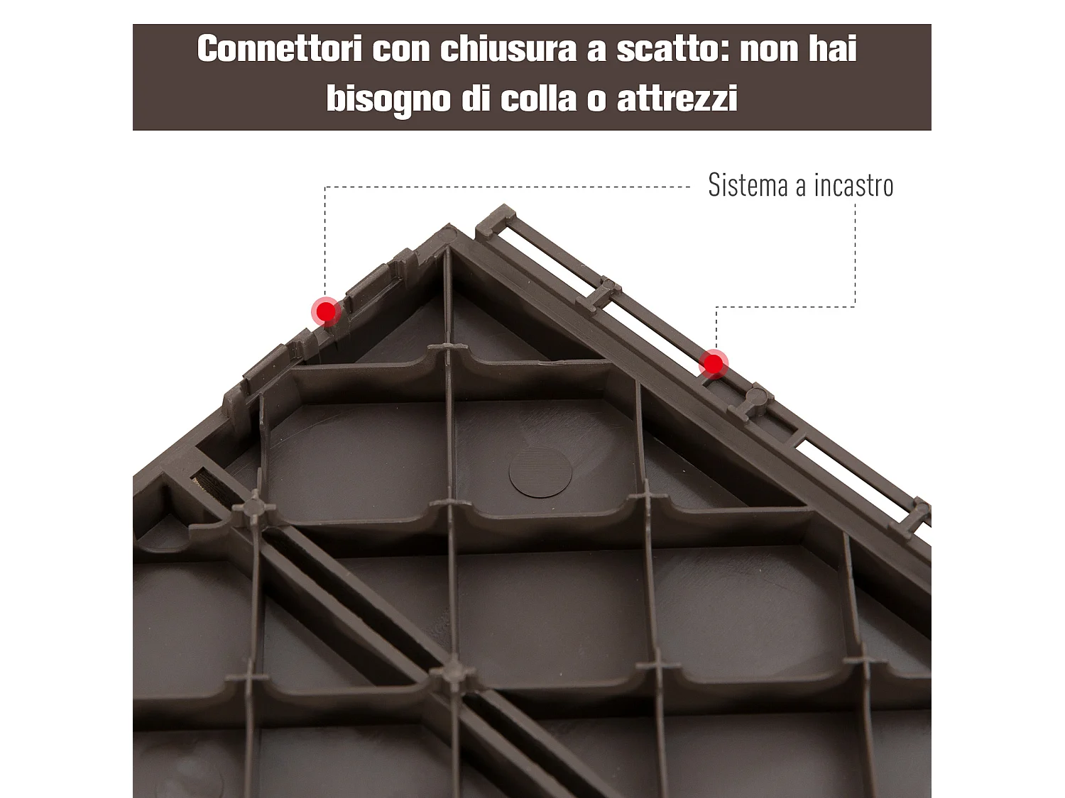 Set da 9 piastrelle a incastro per terrazzo e pavimenti