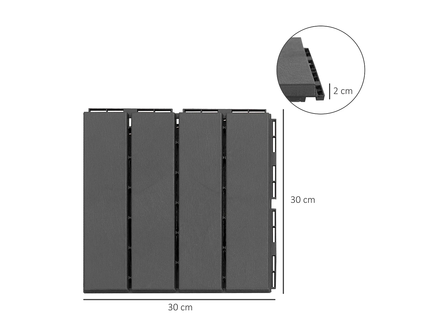 Set 9 mattonelle a incastro per esterni e interni nero
