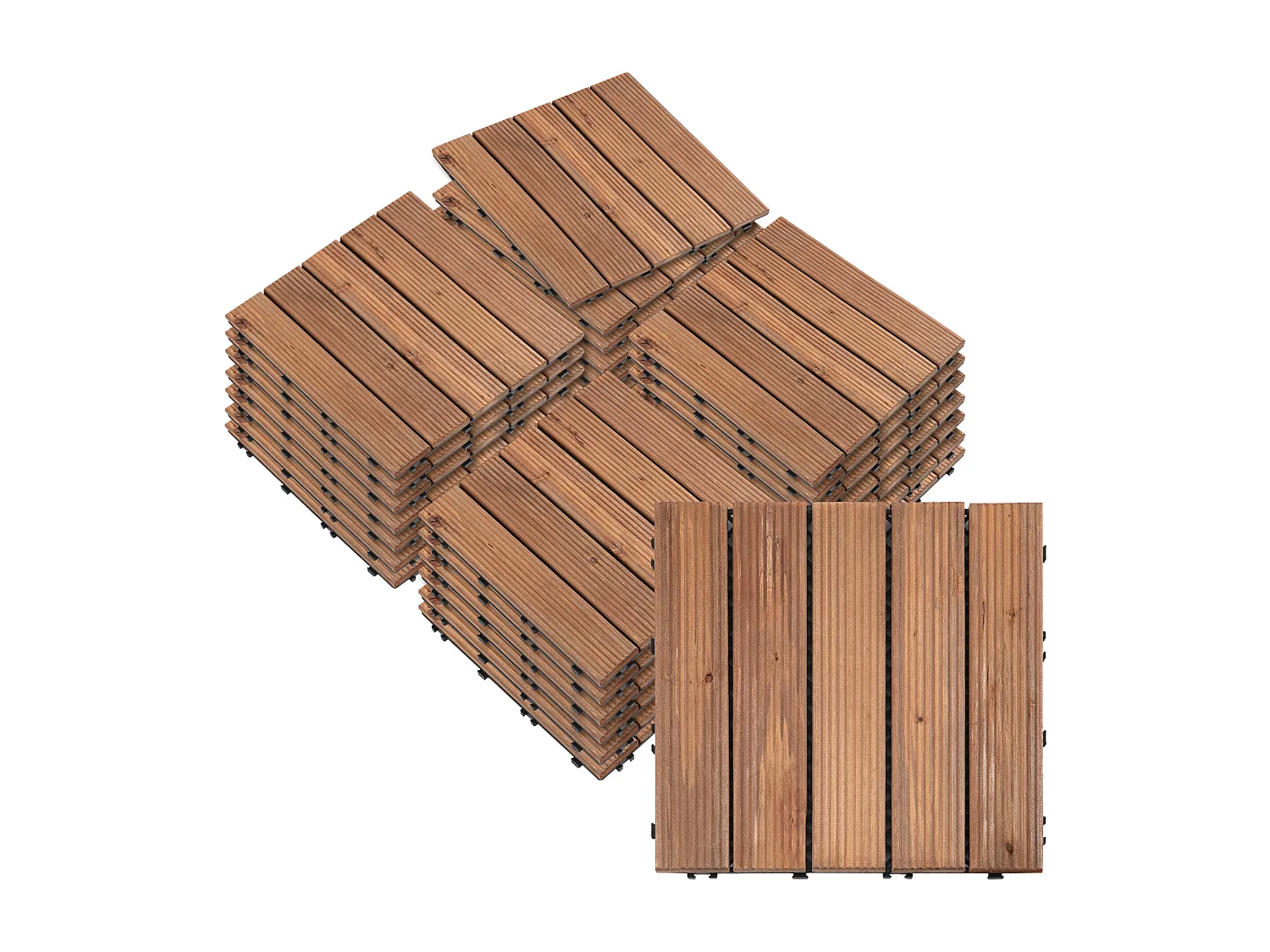 Piastrelle per esterni montaggio a incastro in legno 27 pezzi