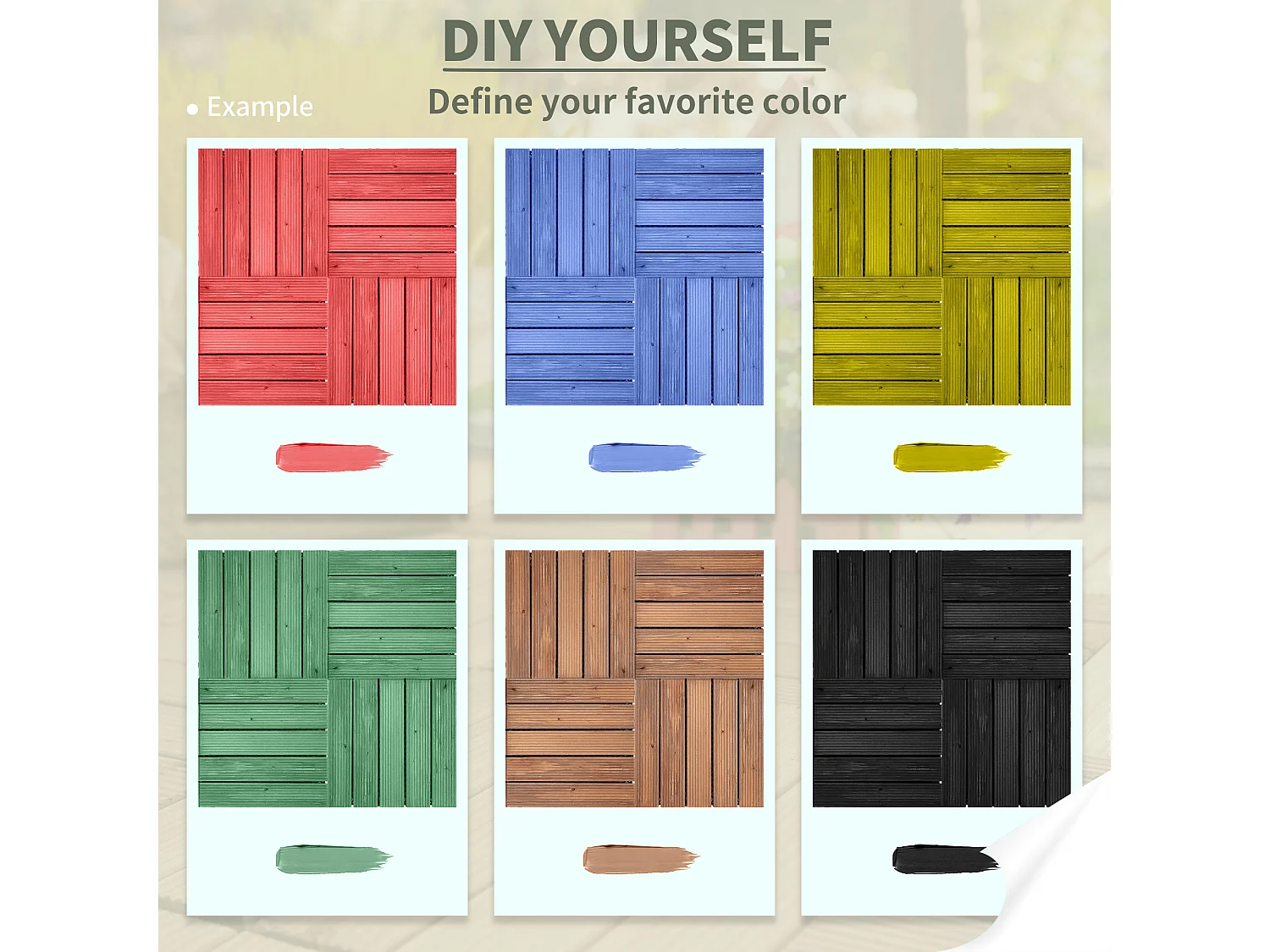 Piastrelle per esterni montaggio a incastro in legno 27 pezzi