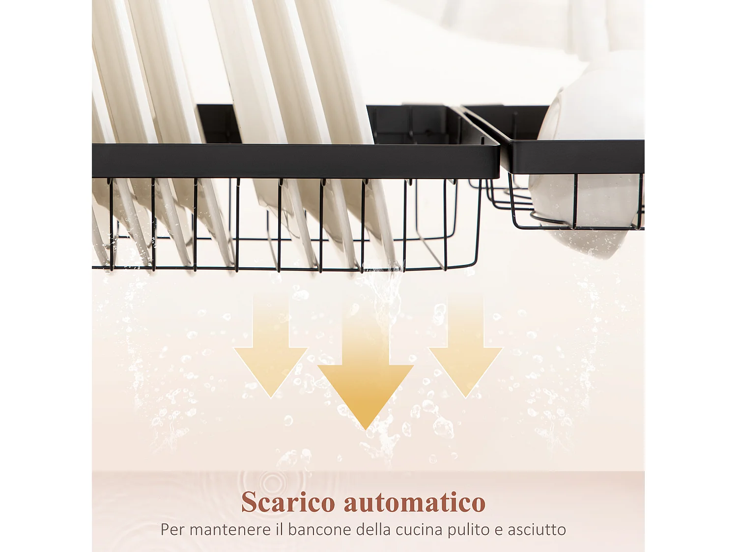 Scolapiatti da lavello modulabile a 2 livelli con piedini antiscivolo