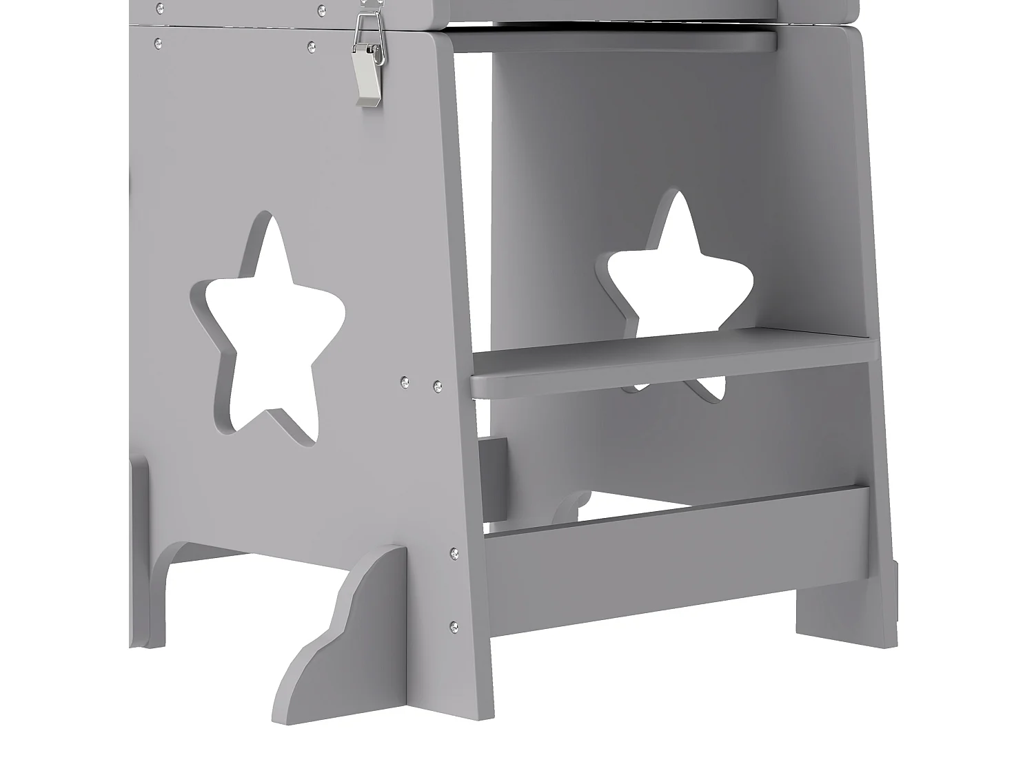 Scala montessori per bambini convertibile con barra in legno grigio