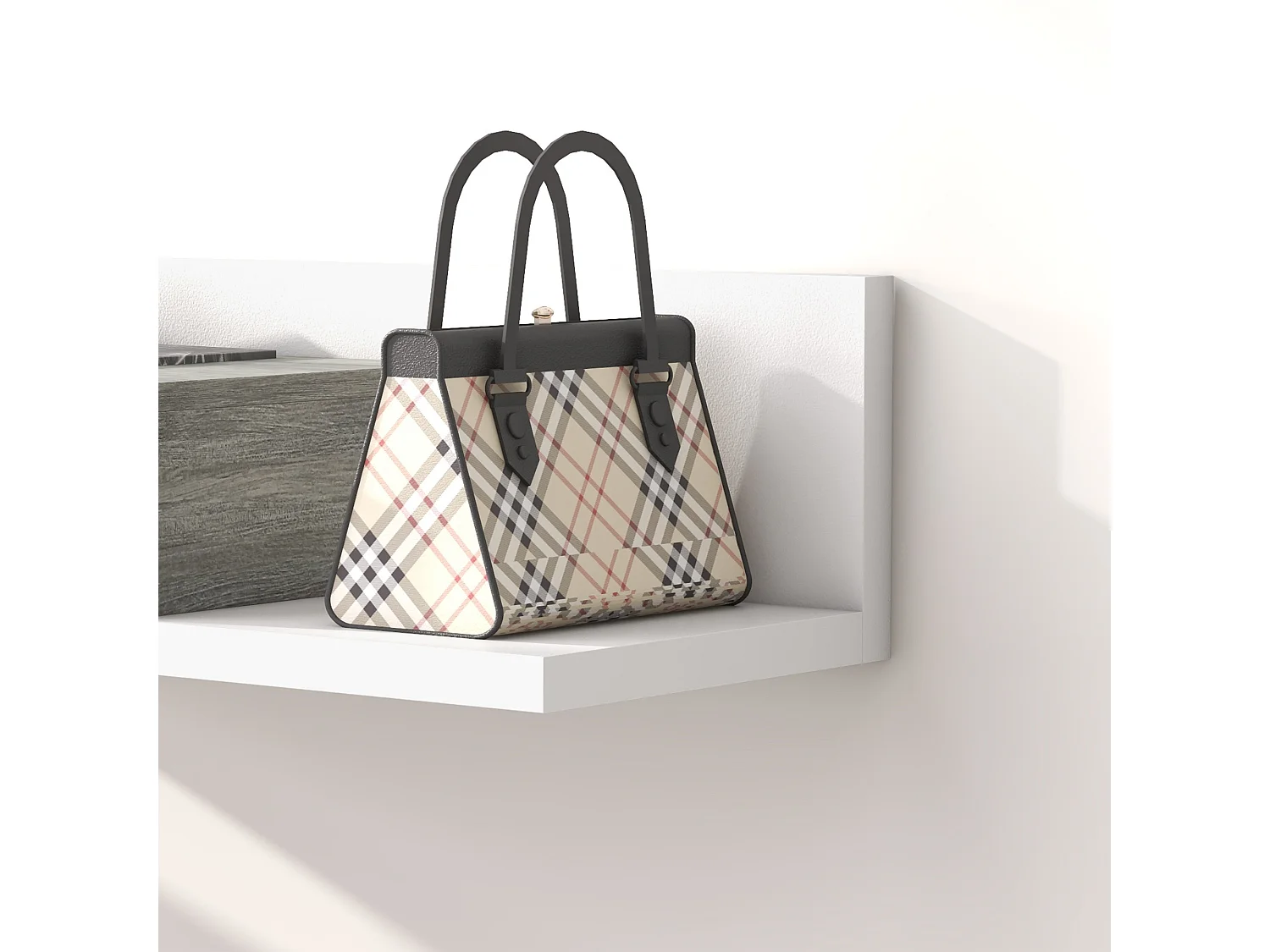 Mobile da ingresso 2 in 1 con specchio da parete 75x3.5x75 cm