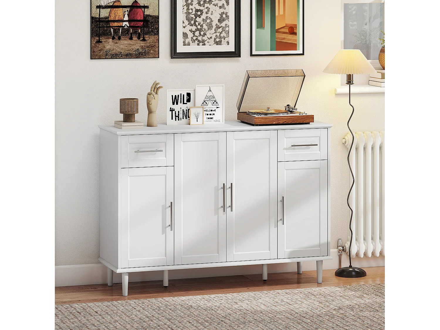 Mobile soggiorno credenza soggiorno con 2 cassetti e 3 armadietti