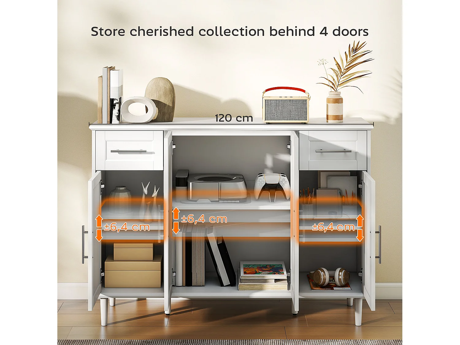 Mobile soggiorno credenza soggiorno con 2 cassetti e 3 armadietti