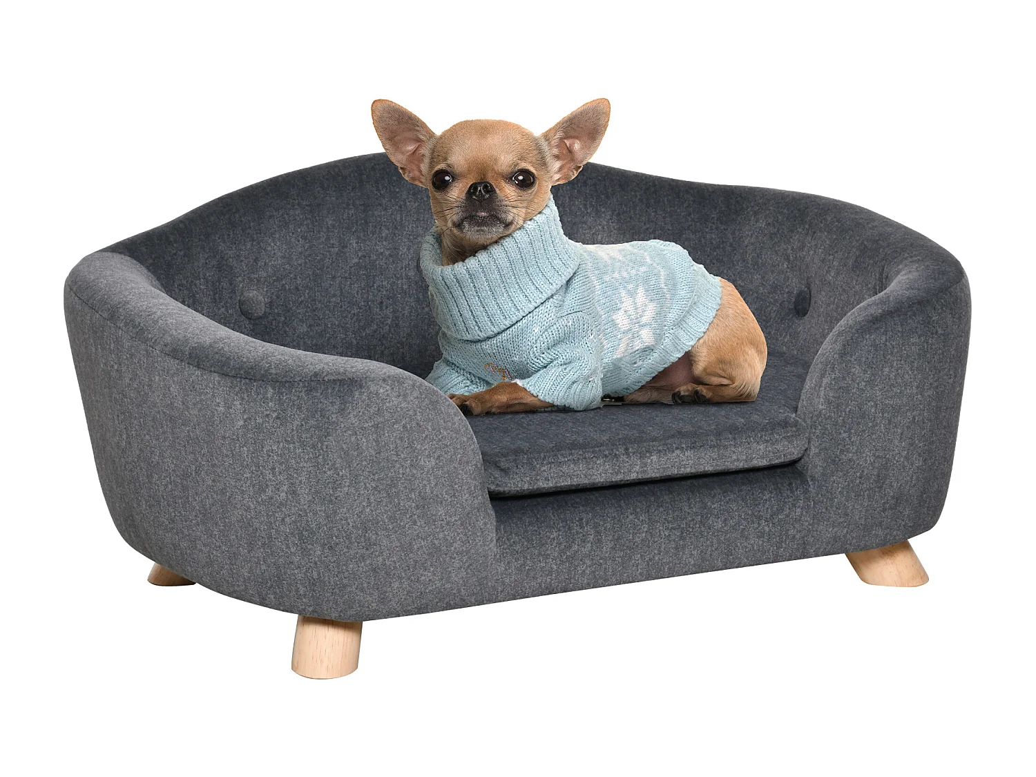 Cuccia per cani di taglia piccola (max 10kg) 70x47x30cm grigio