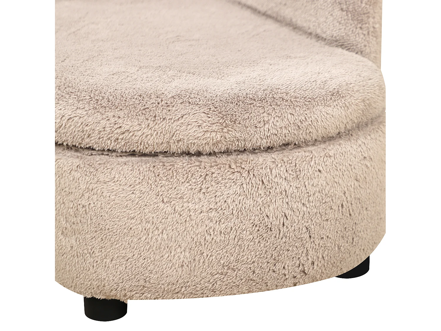 Divano per cani rialzato con spazio portaoggetti beige