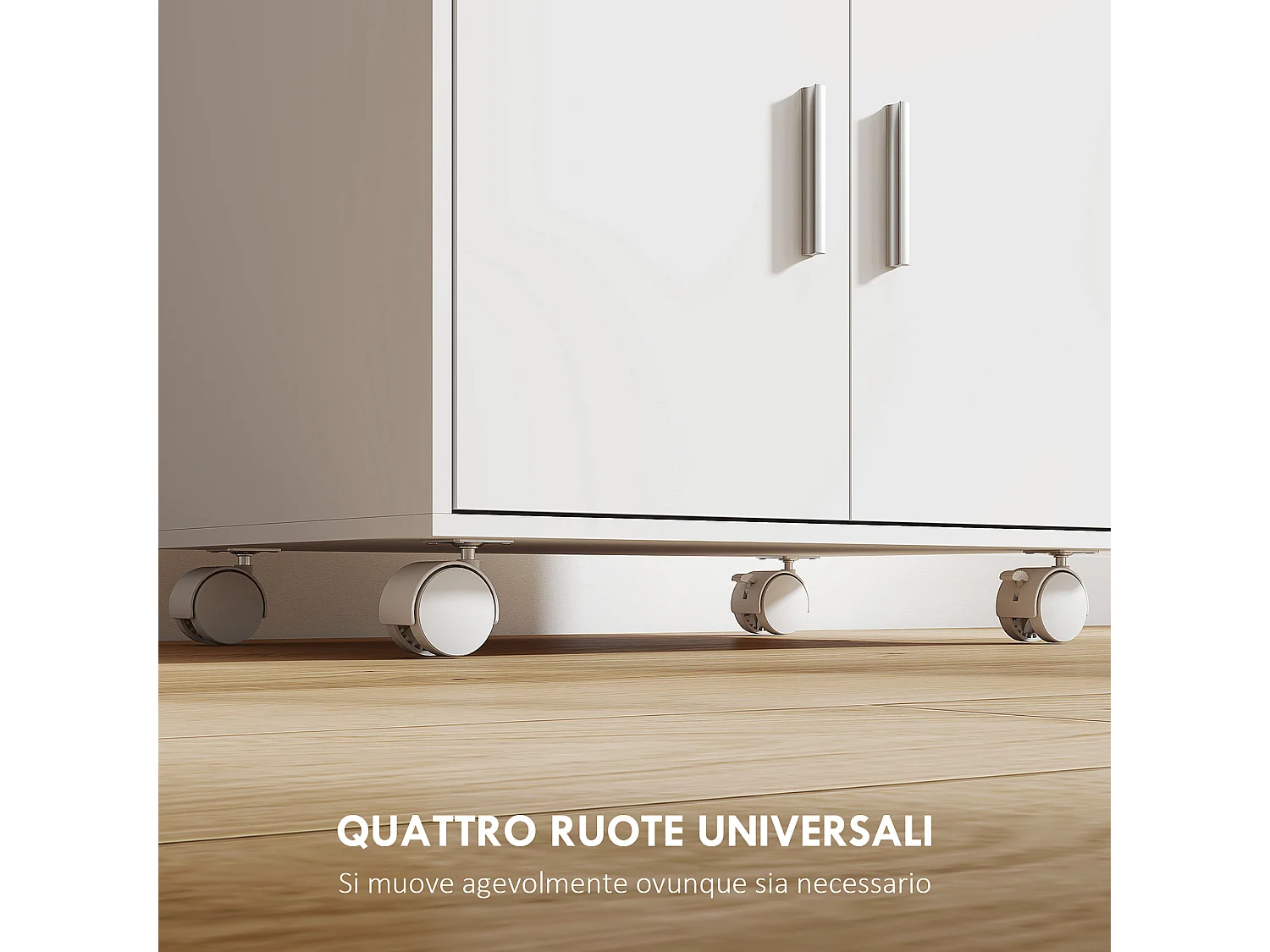 Mobile microonde con ruote credenza cucina con cassetto piano per elettrodomestici