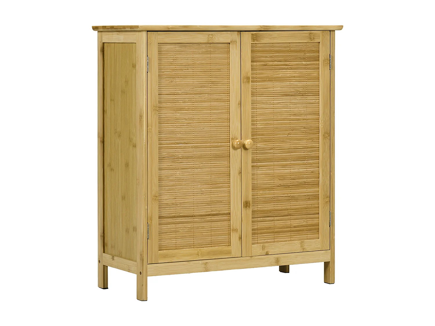 Credenza stile boho a 2 ante in rattan e bambù colore naturale