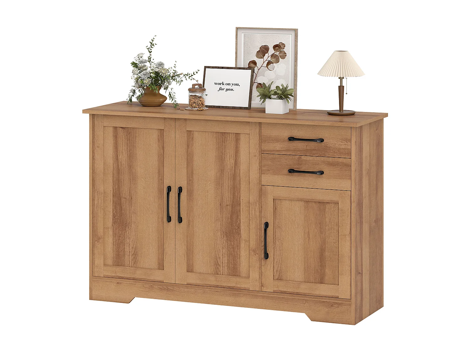 Credenza cucina, mobile cucina con 2 cassetti 2 armadietti