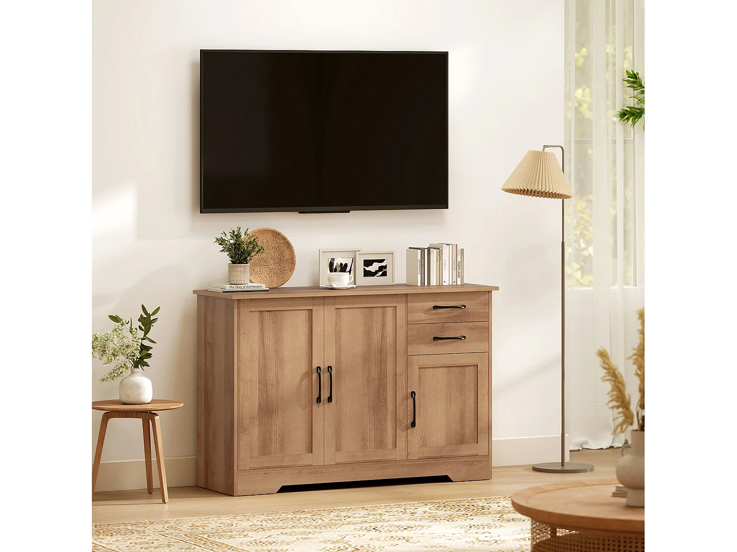 Credenza cucina, mobile cucina con 2 cassetti 2 armadietti