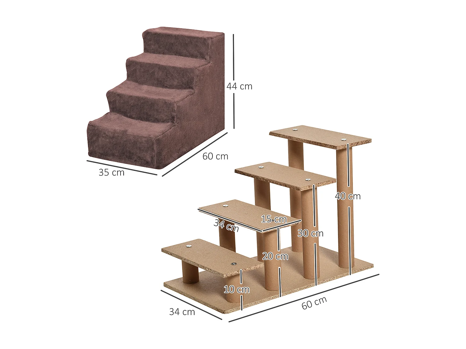 Scaletta per cani rivestimento sfoderabile portatile tessuto marrone