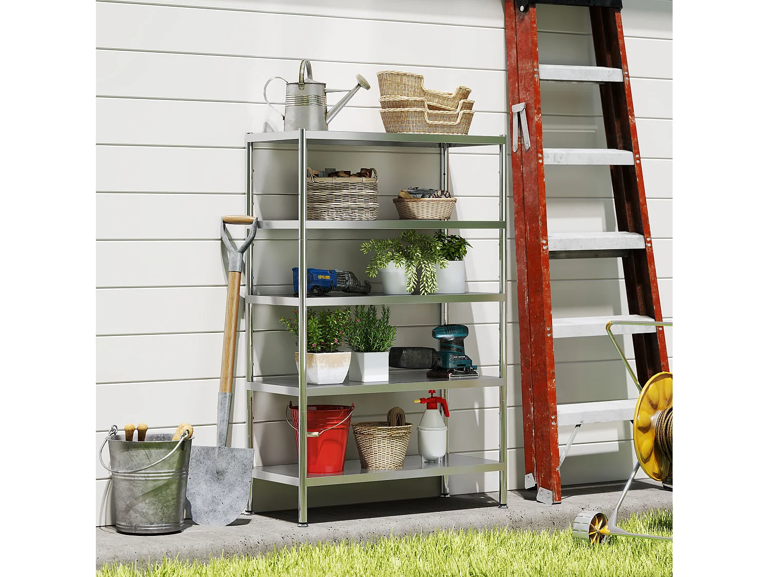 Scaffale da cucina a 5 livelli regolabili su 13 altezze diverse