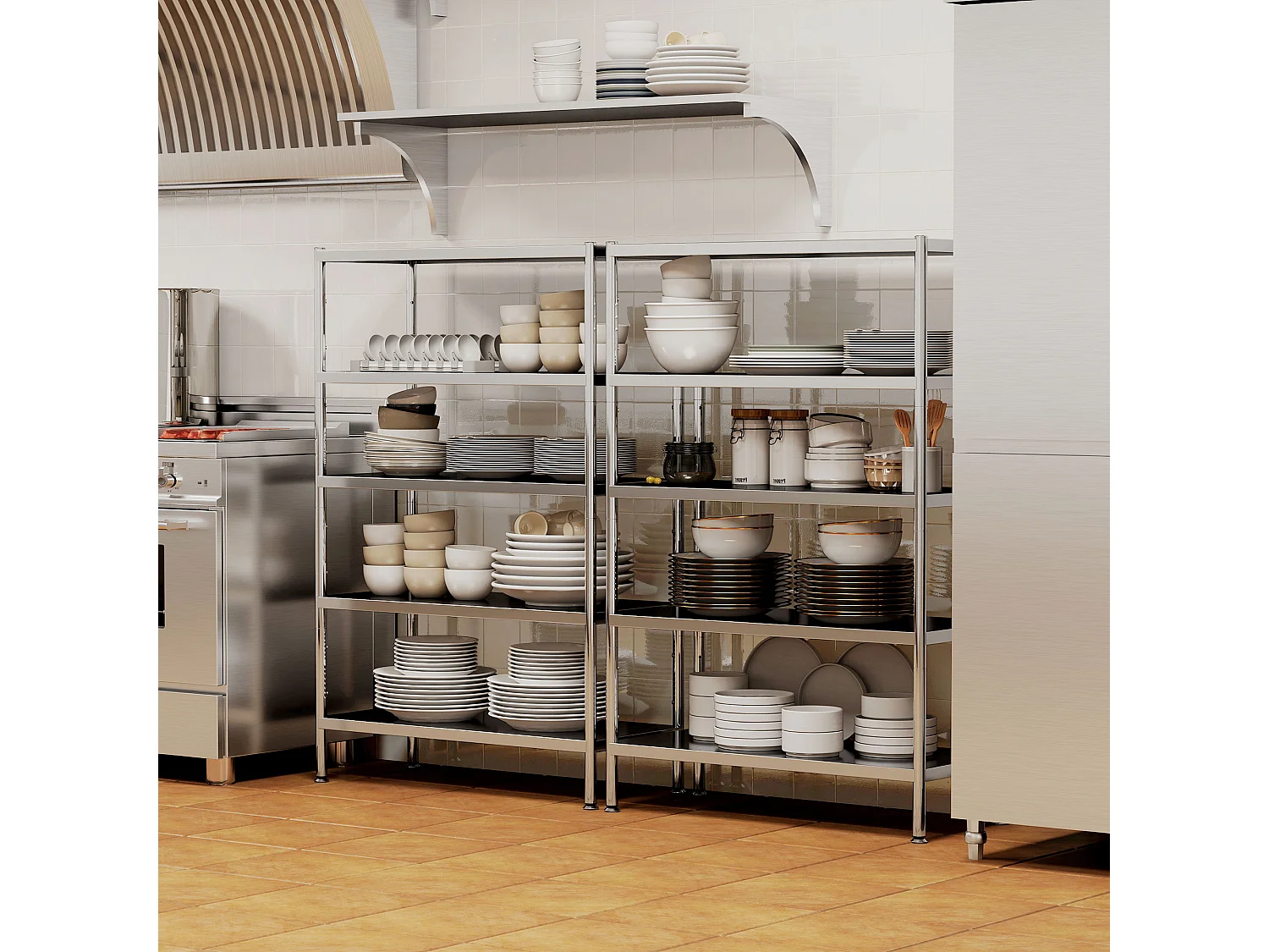 Scaffale da cucina a 5 livelli regolabili su 13 altezze diverse