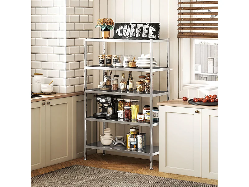 Scaffale da cucina a 5 livelli regolabili su 13 altezze diverse