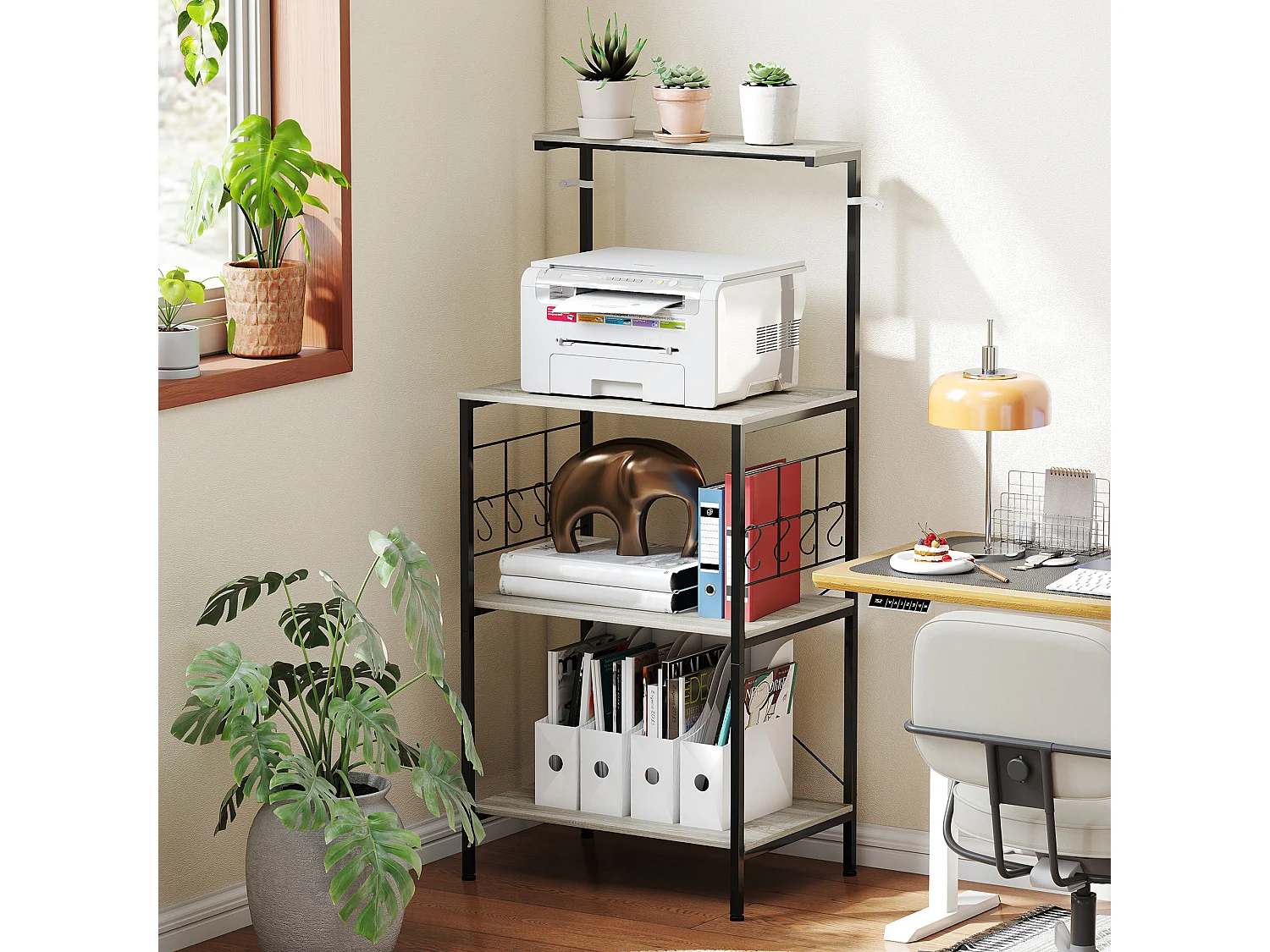 Scaffale da cucina a 4 livelli mobile per microonde