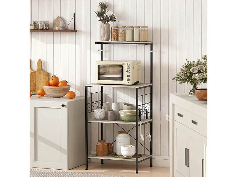 Scaffale da cucina a 4 livelli mobile per microonde