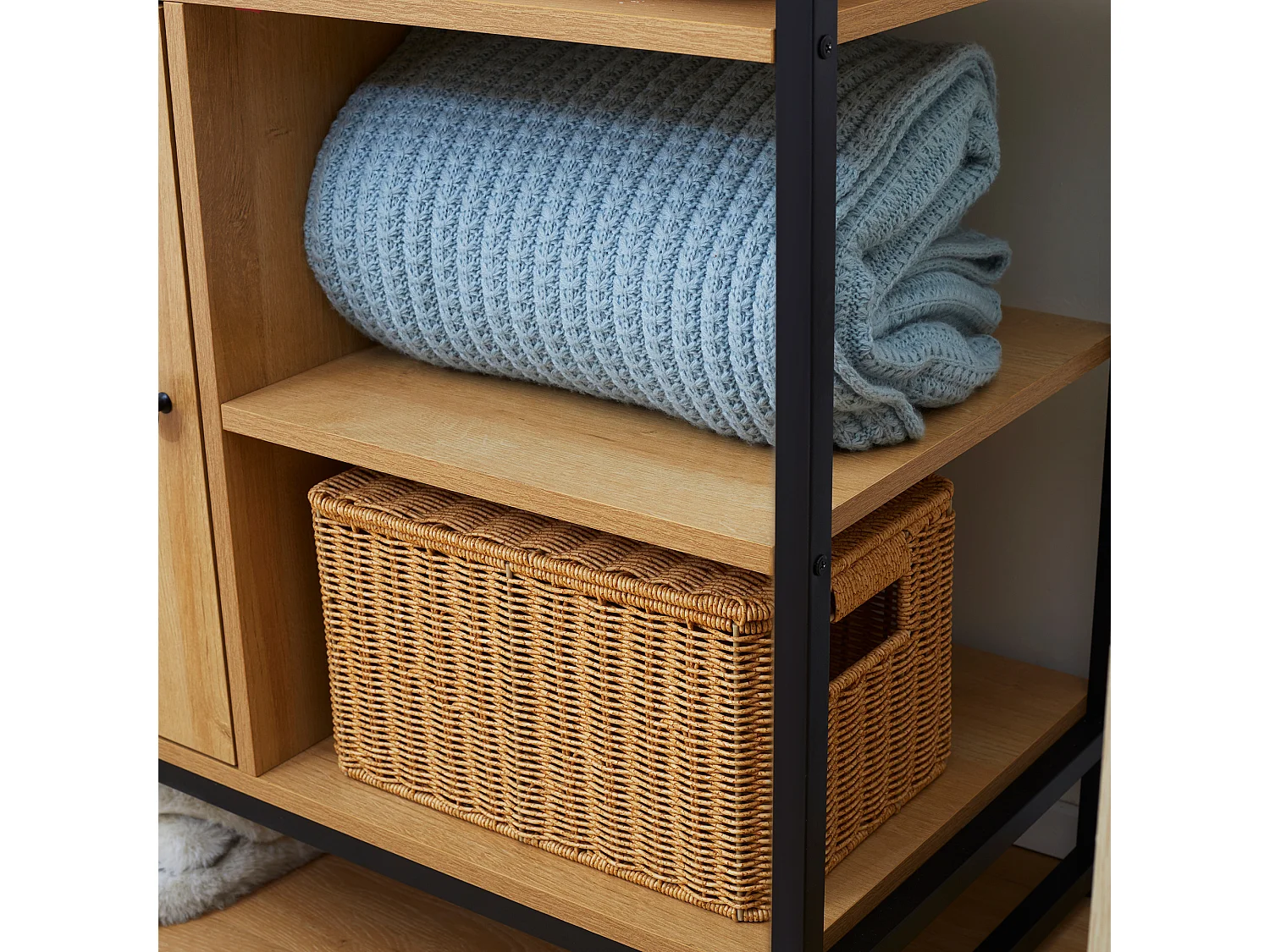 Appendiabiti stile industriale con scarpiera 80x40x180cm