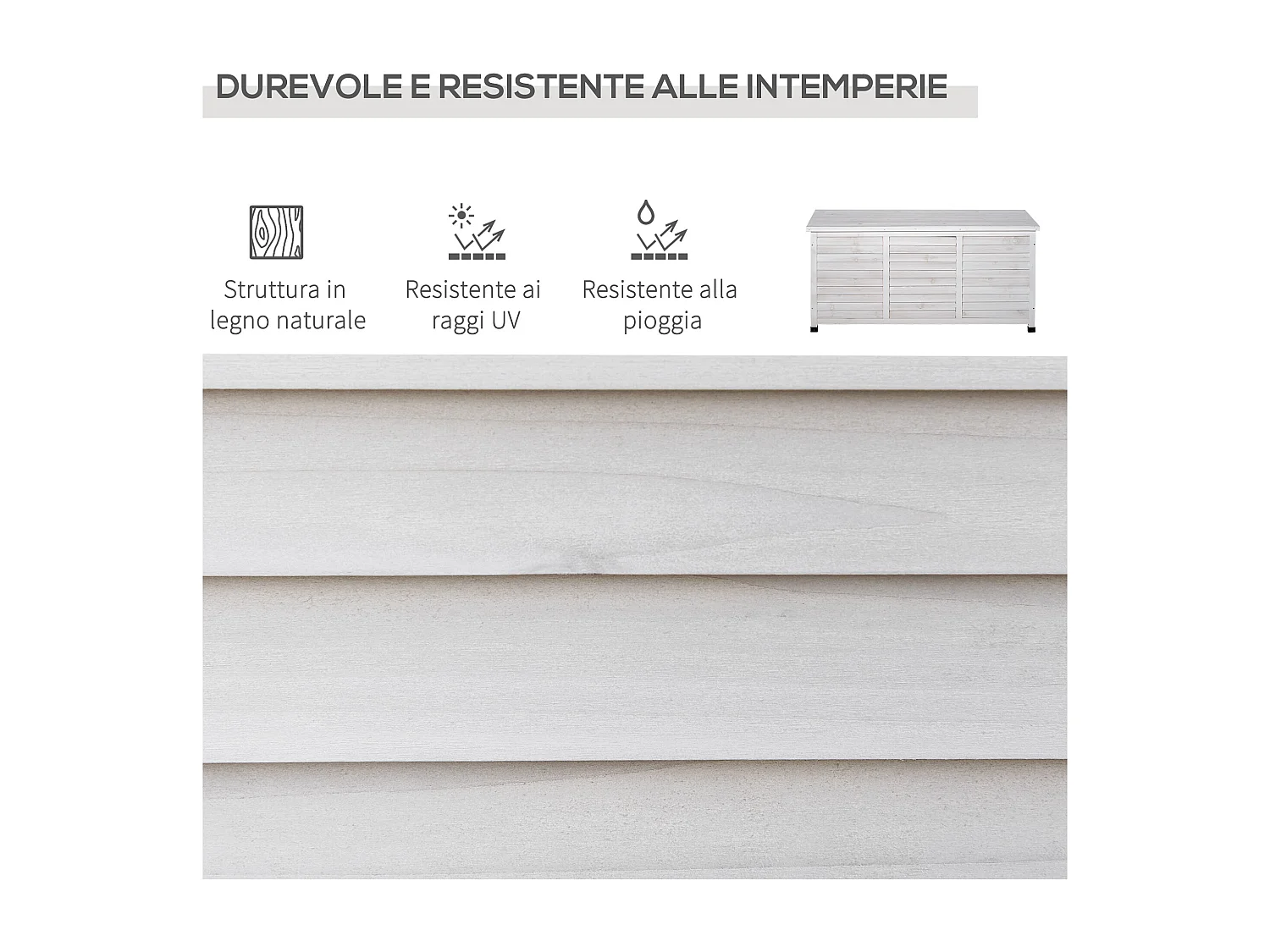 Cassapanca da Giardino in Legno con Contenitore