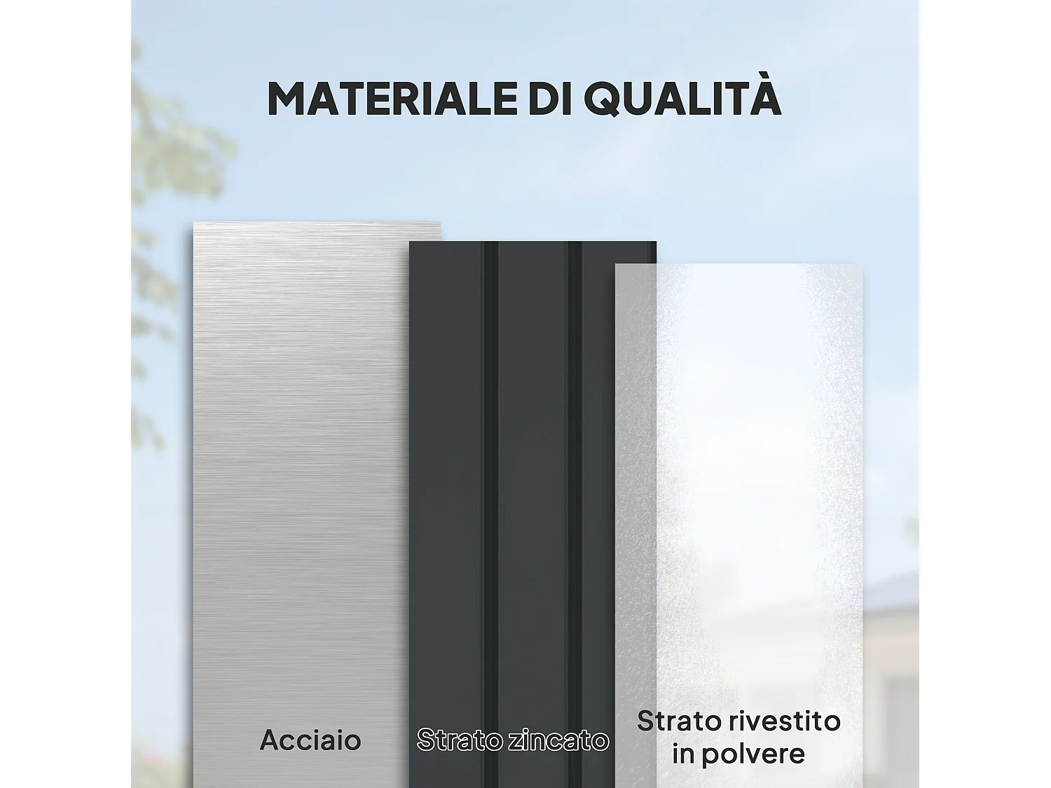 Baule da esterno da 400L in acciaio zincato con 2 chiavi grigio scuro