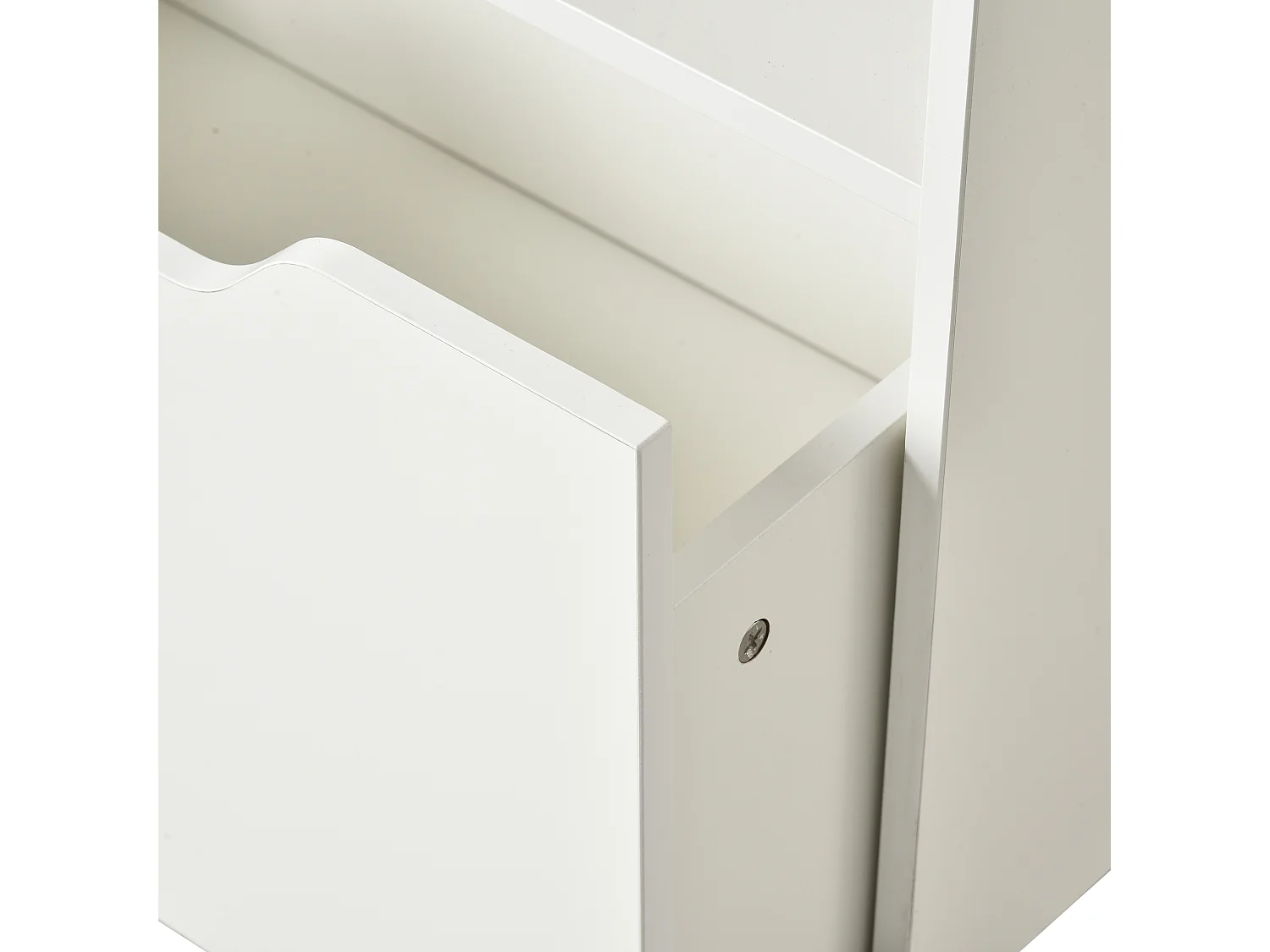 Piccola libreria per bambini con ripiani e cassetto in mdf bianco