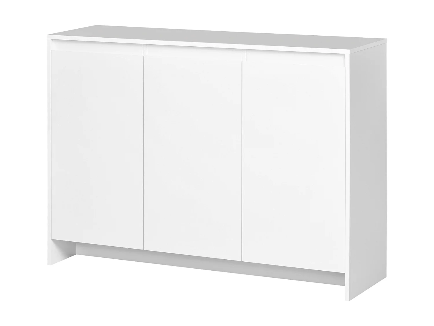 Credenza moderna a 12 ripiani interni in truciolato bianco