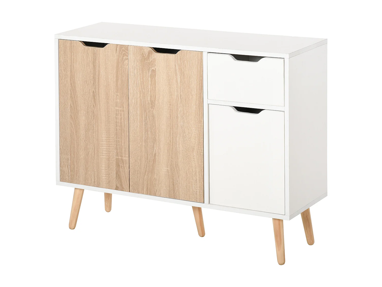 Mobiletto multiuso stile nordico con cassetto e armadietti