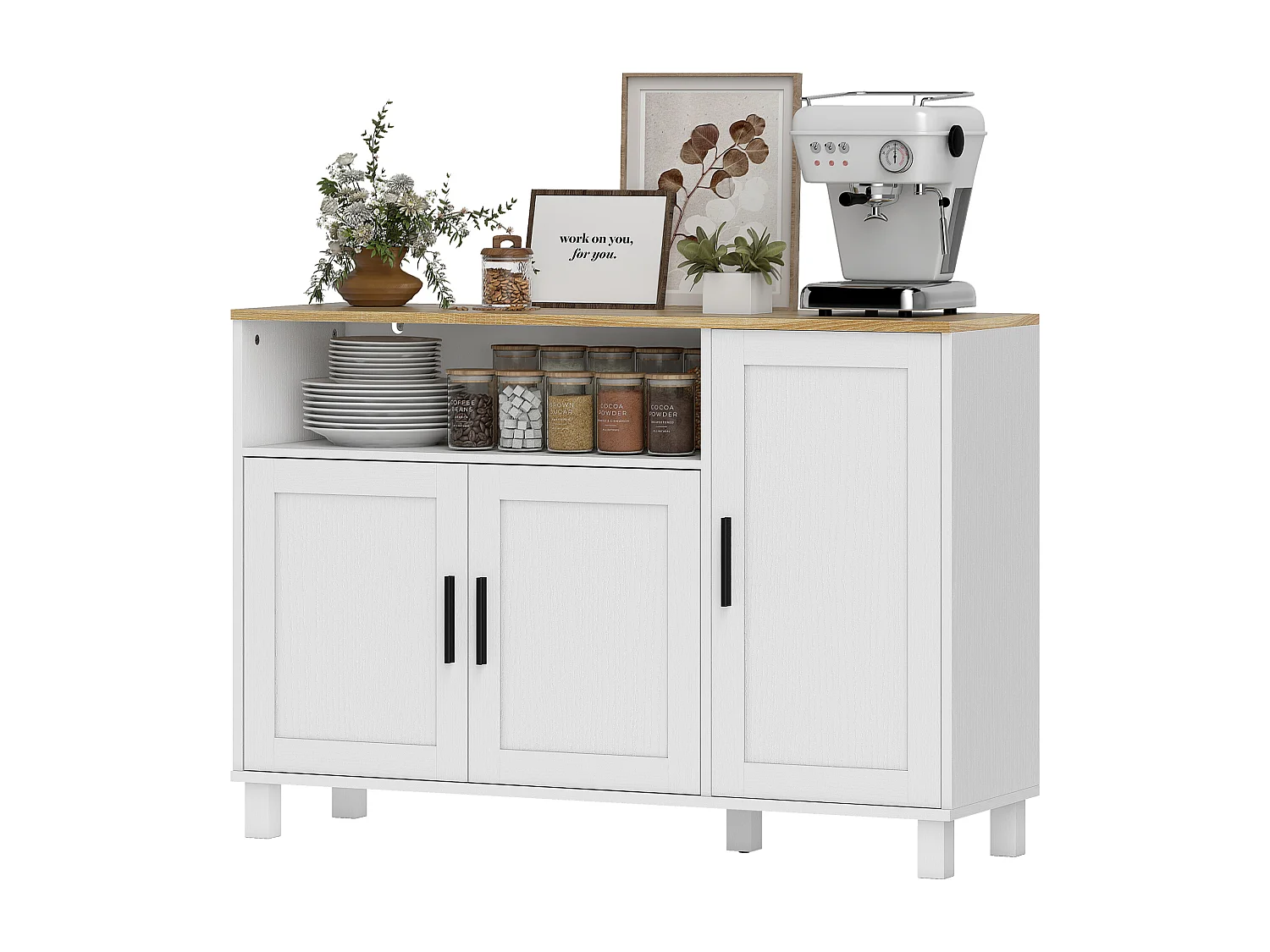 Credenza cucina con ante ammortizzate mobile cucina moderno con ripiano regolabile