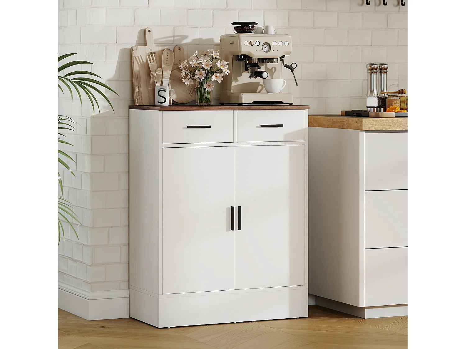Credenza cucina con 2 cassetti e armadietto 2 ante mobile cucina moderno
