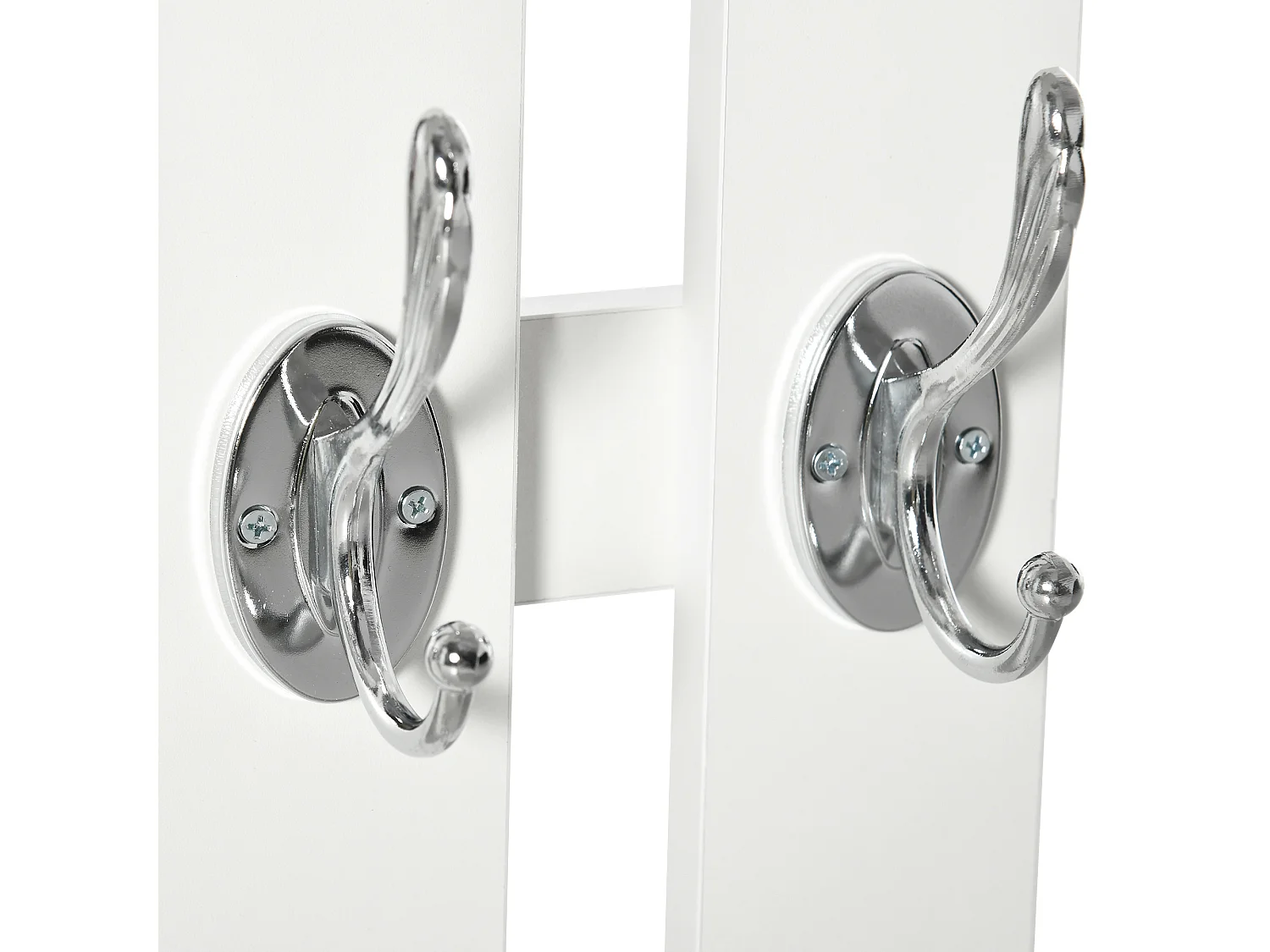 Mobile da ingresso appendiabiti con scarpiera in legno bianco