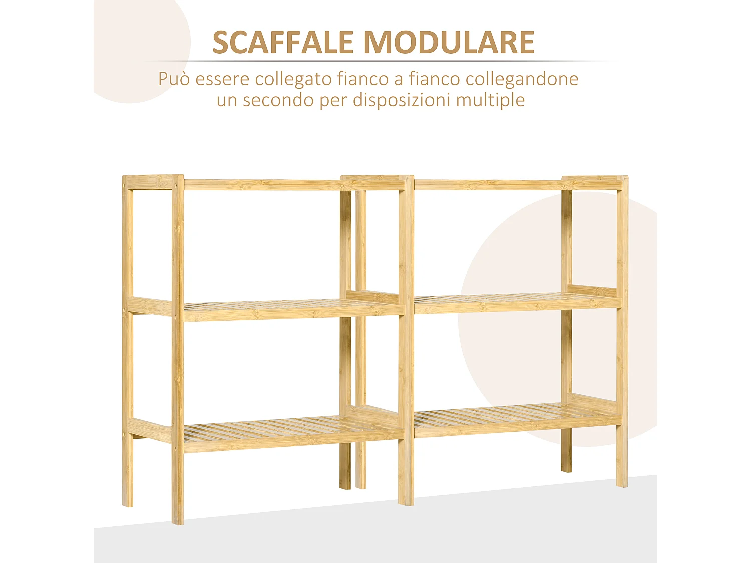 Scaffale multiuso a 3 ripiani salvaspazio in bambù mensola per bagno