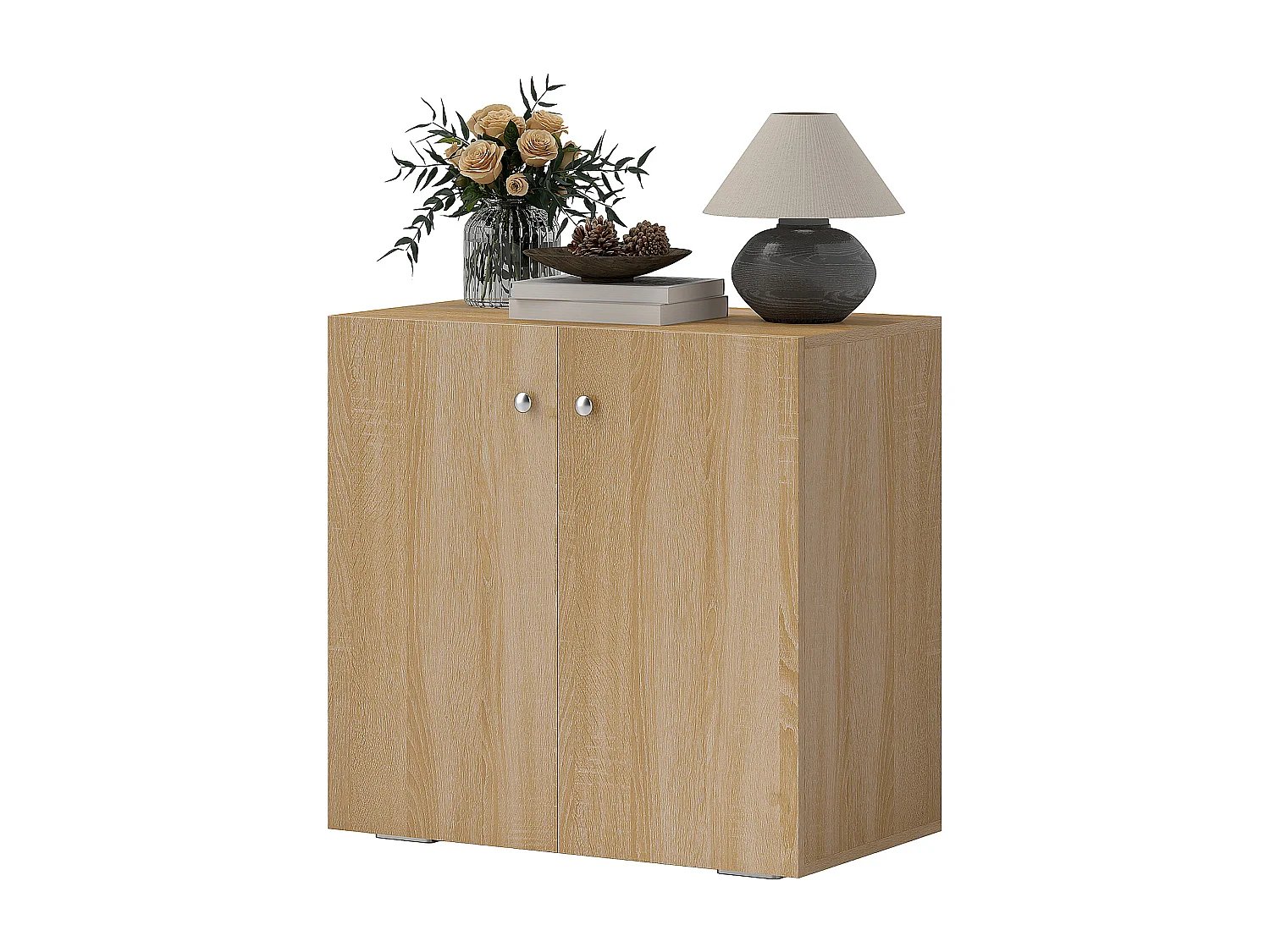 Mobiletto multiuso a 2 ante mobiletto soggiorno o ufficio in legno