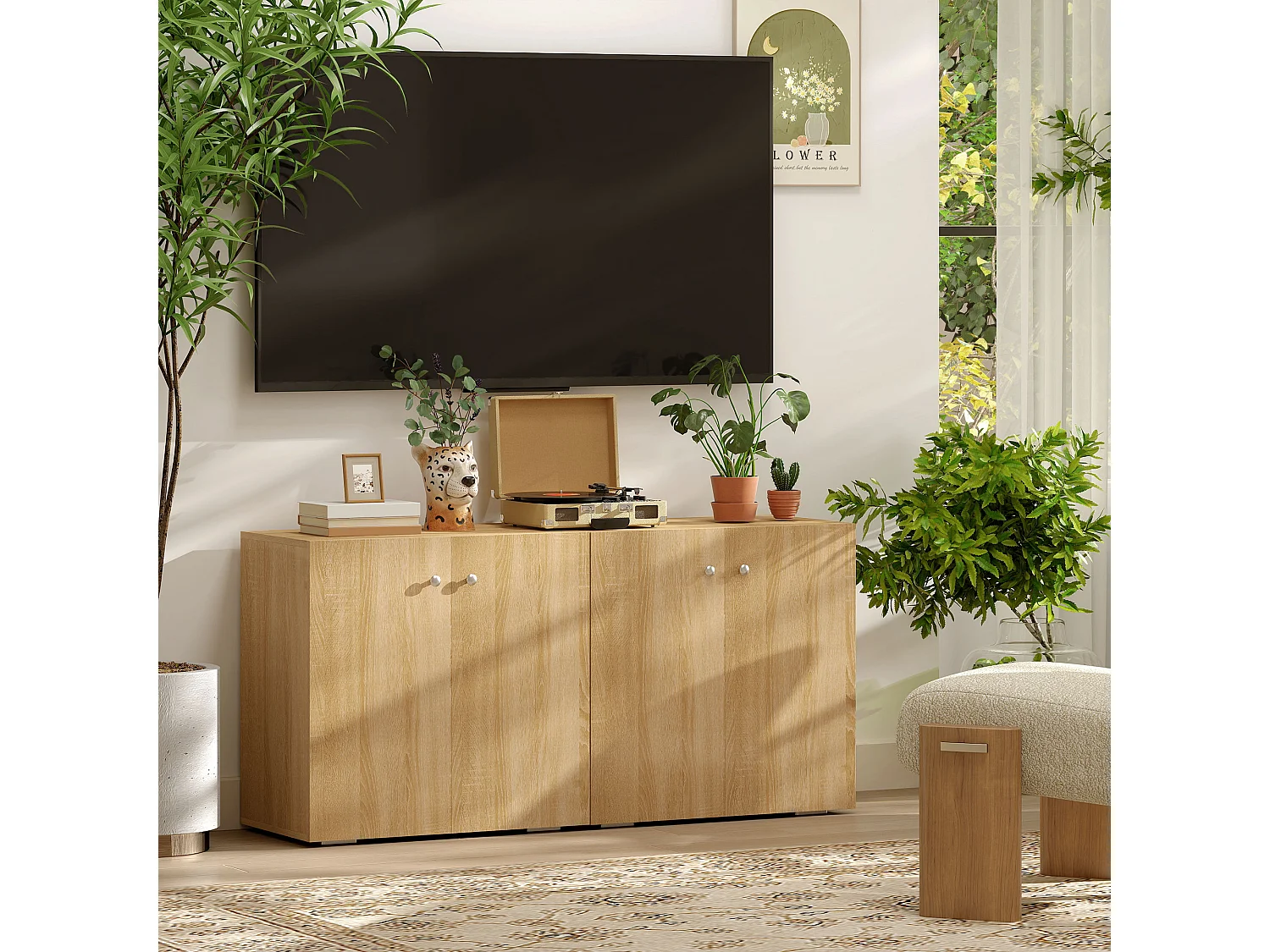 Mobiletto multiuso a 2 ante mobiletto soggiorno o ufficio in legno